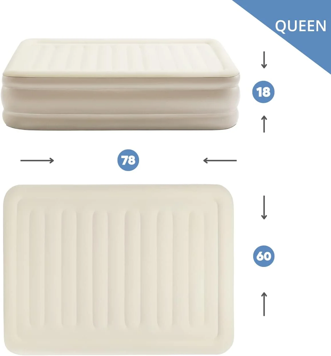 WAGEE Inflatable Queen Air Mattress with Built in Dual Pump Choose Your Firmness Level Self Inflating Blow Up Air Bed 18” Elevated for Home Guest Travel Relocate Camping