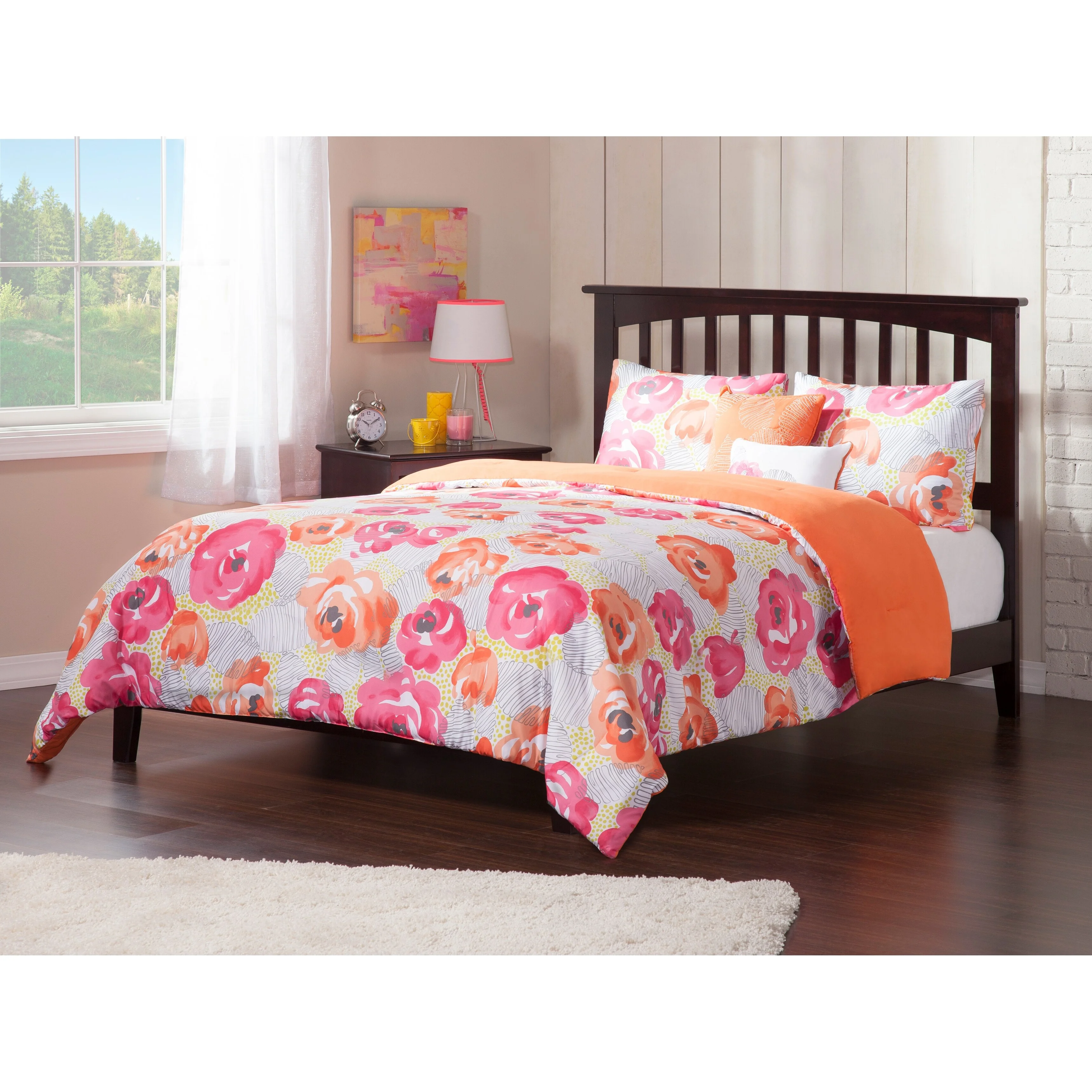 AFI Mission King Platform Bed with Open Foot Board in Espresso