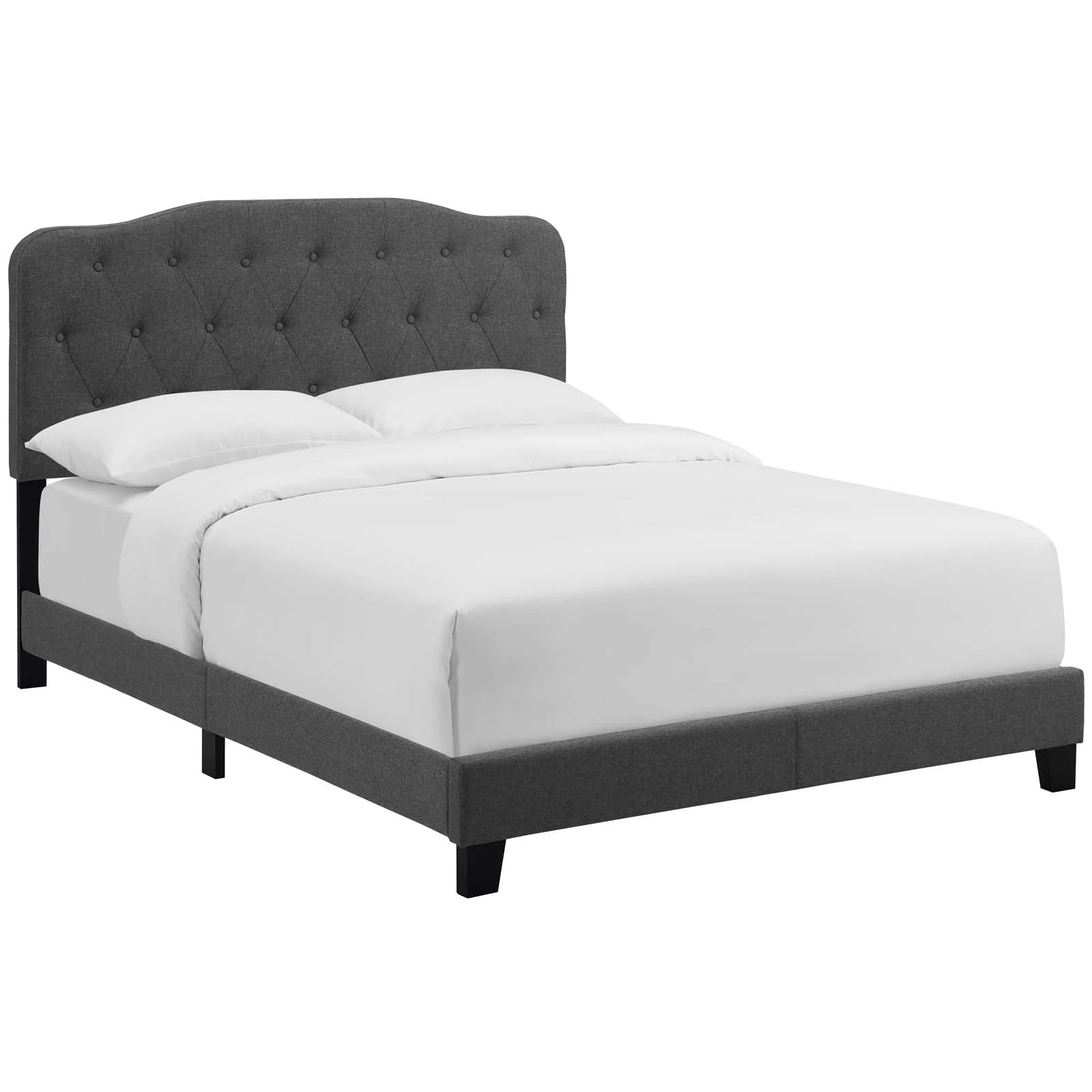 Modway Amelia Full Upholstered Fabric Bed in Gray