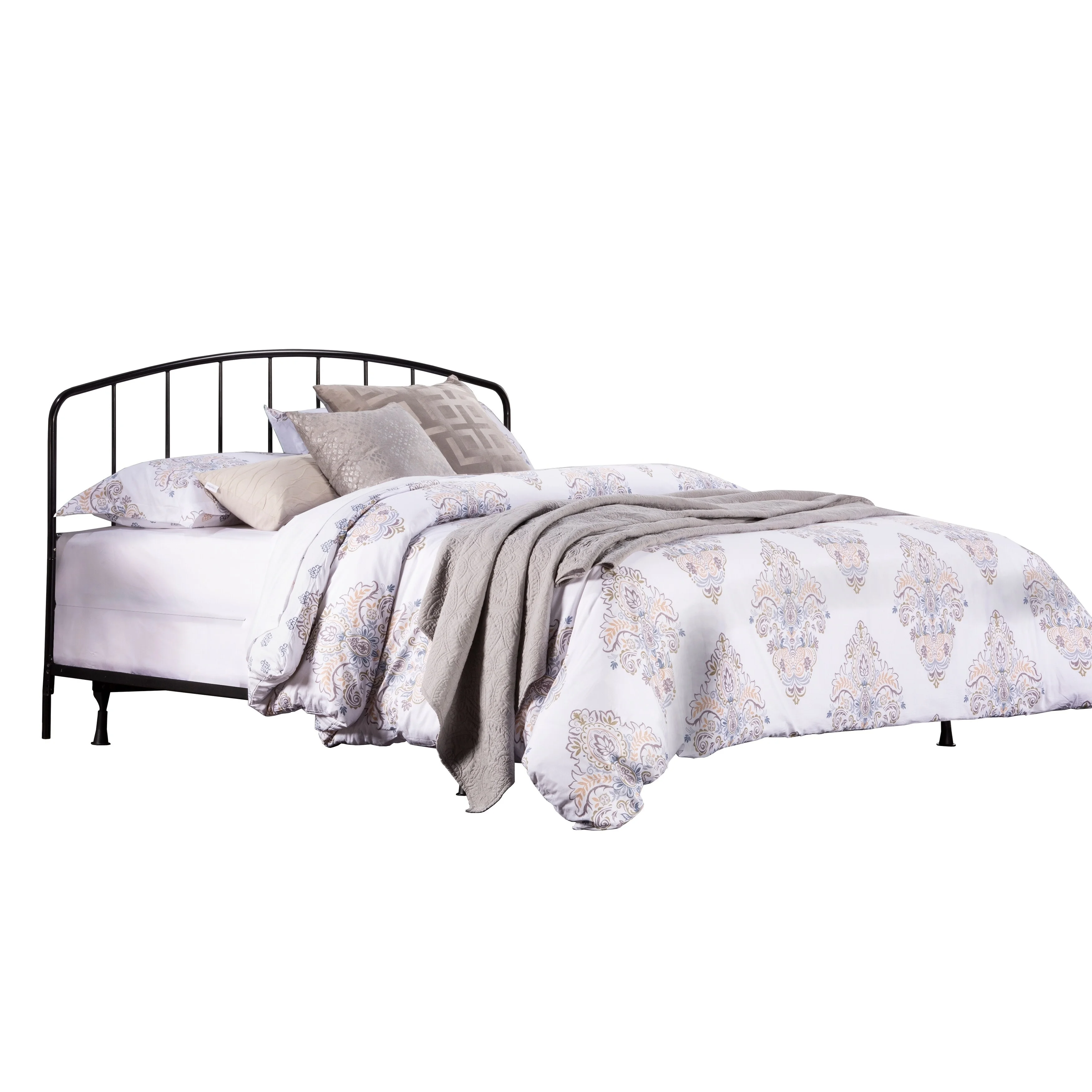 Carbon Loft  Cronkite Black Metal Arched Spindle Headboard w/ Bed Frame King