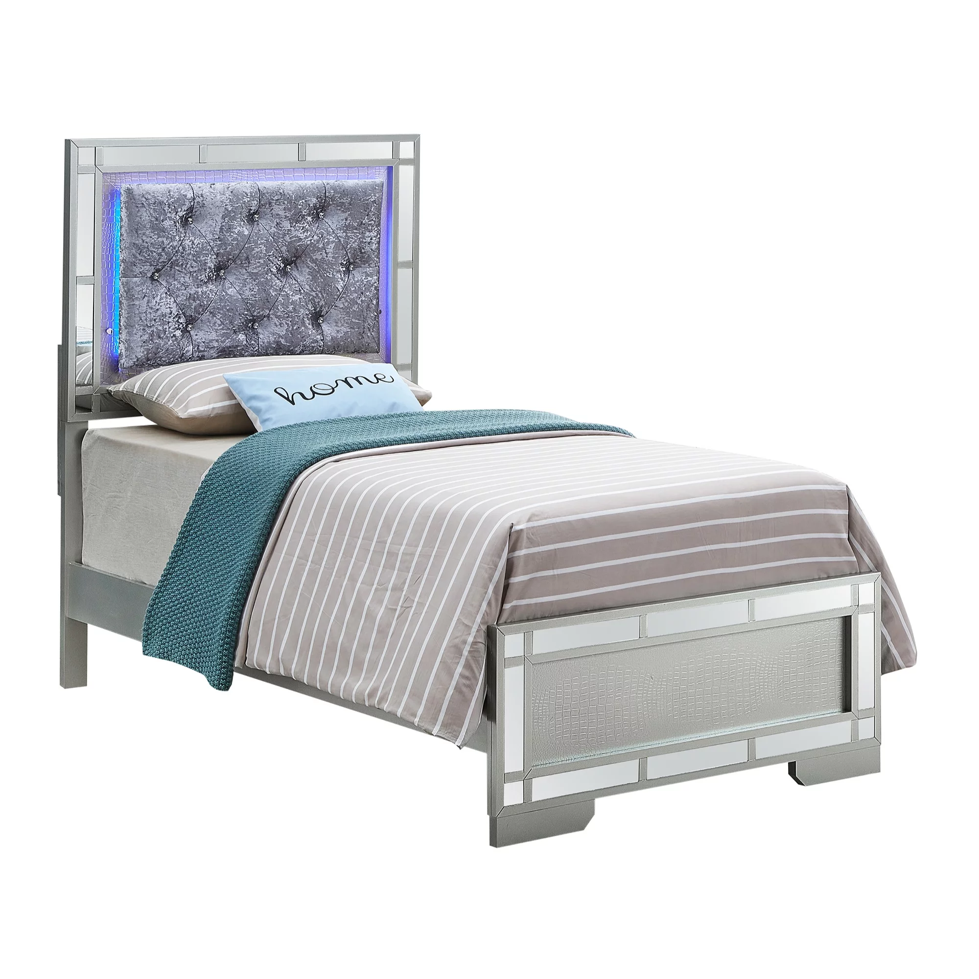 Madison Silver Champagne Twin Panel Beds