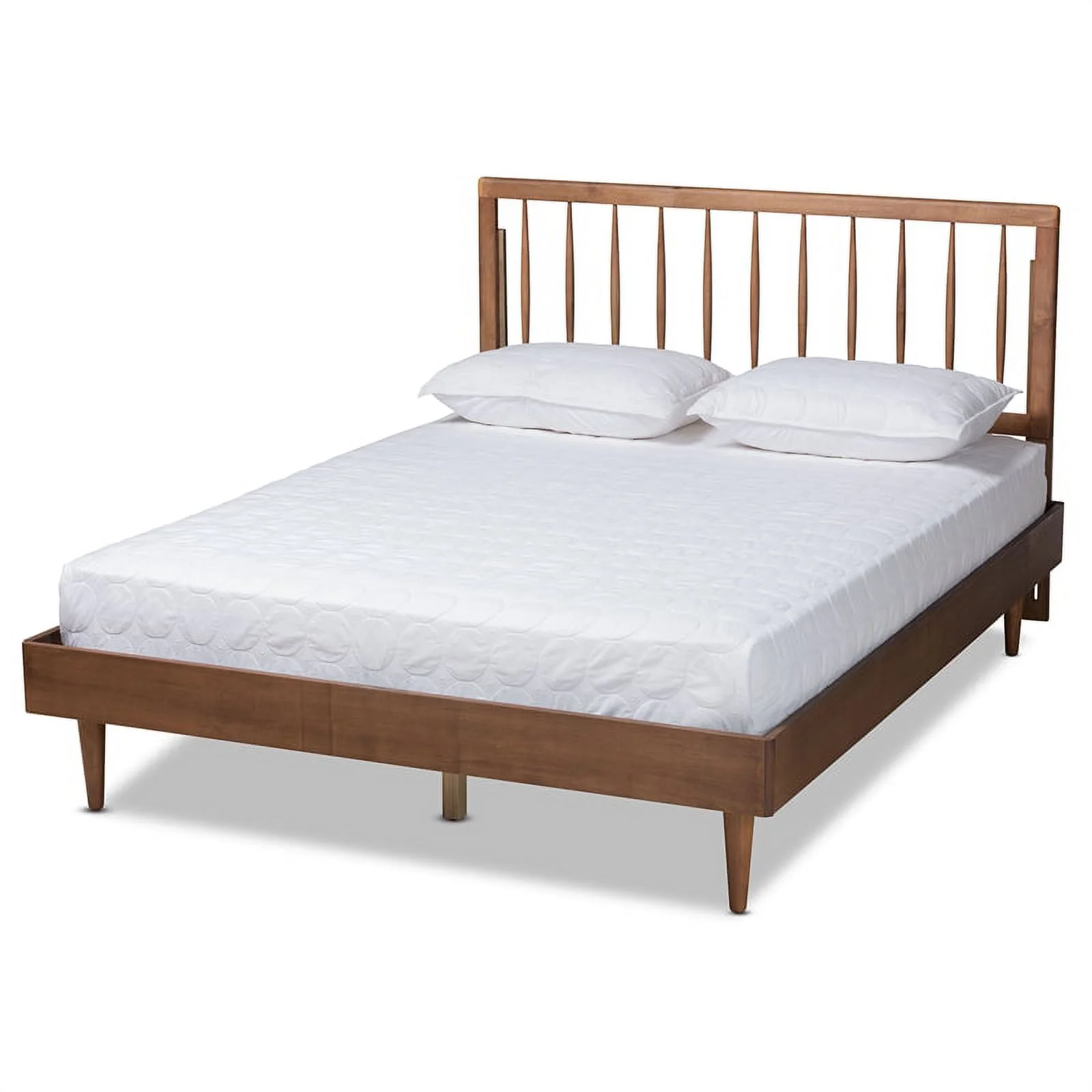 Bowery Hill Ash Walnut Finished Wood Queen Size Platform Bed