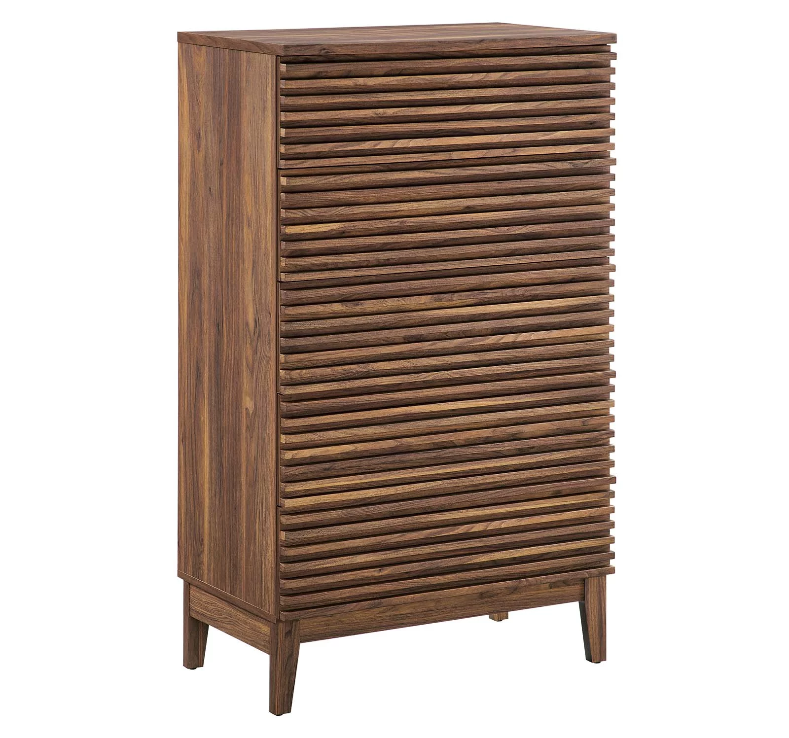 Modway Render 5-Drawer Dresser Chest in Walnut