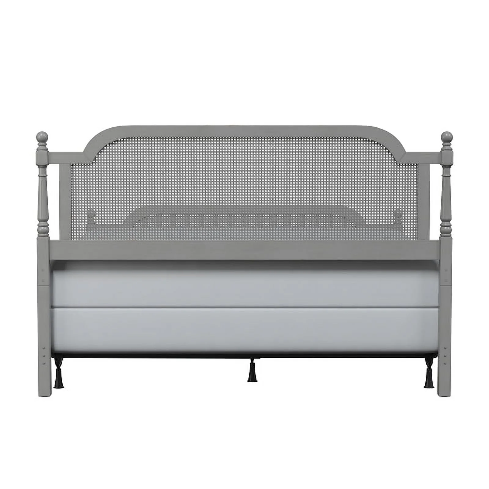 Hillsdale Furniture Melanie Wood and Cane Queen Bed French Gray