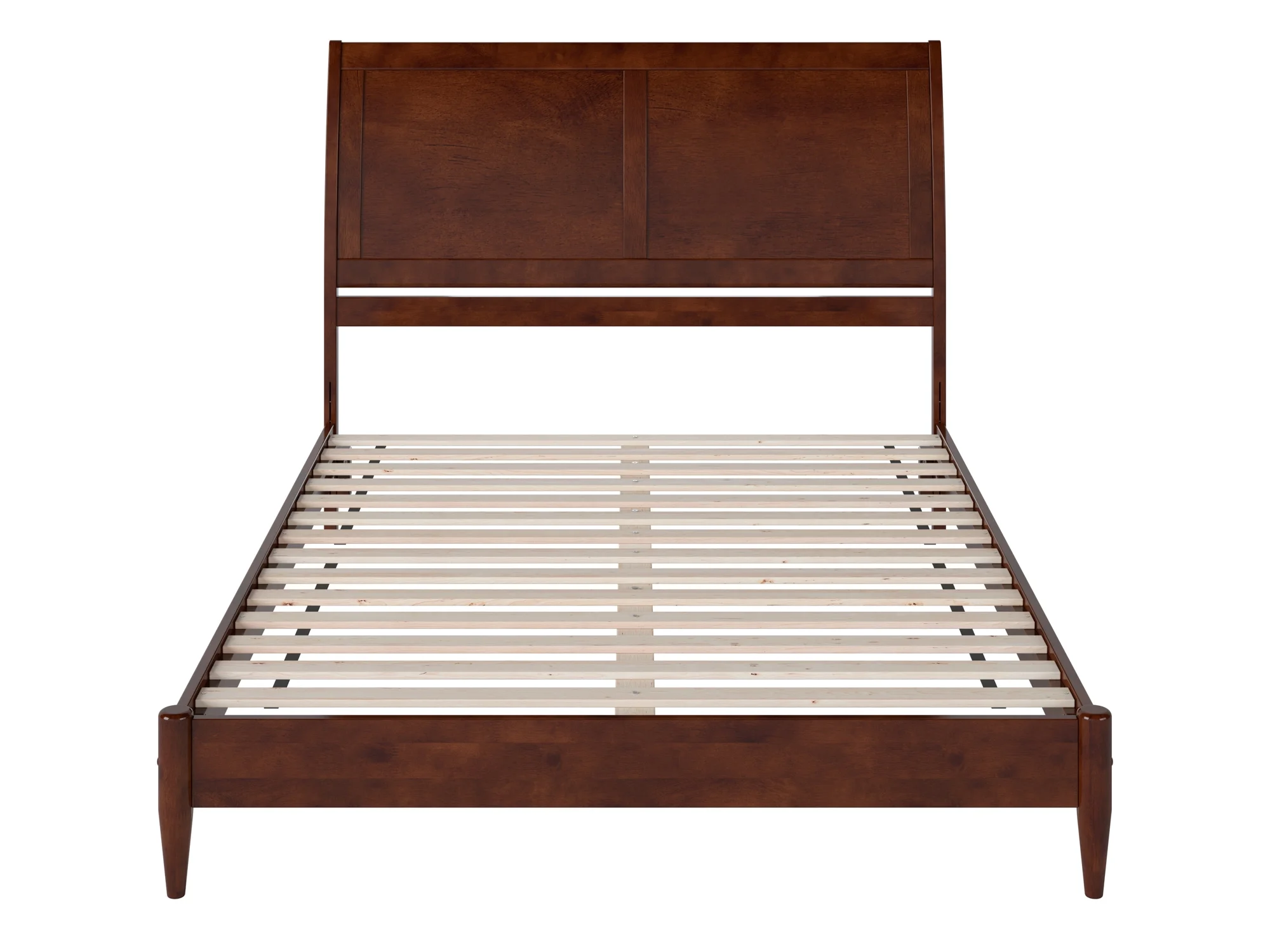 AFI Valencia Queen Solid Wood Low Profile Sleigh Platform Bed, Walnut