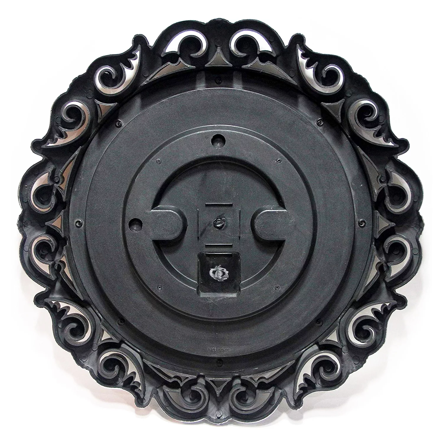 Infinity Instruments Antique Design Large 24-Inch Round Wall Mirror, Silver