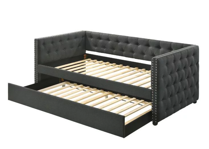 CoSoTower Romona Full Daybed & Twin Trundle, Gray Fabric 39455