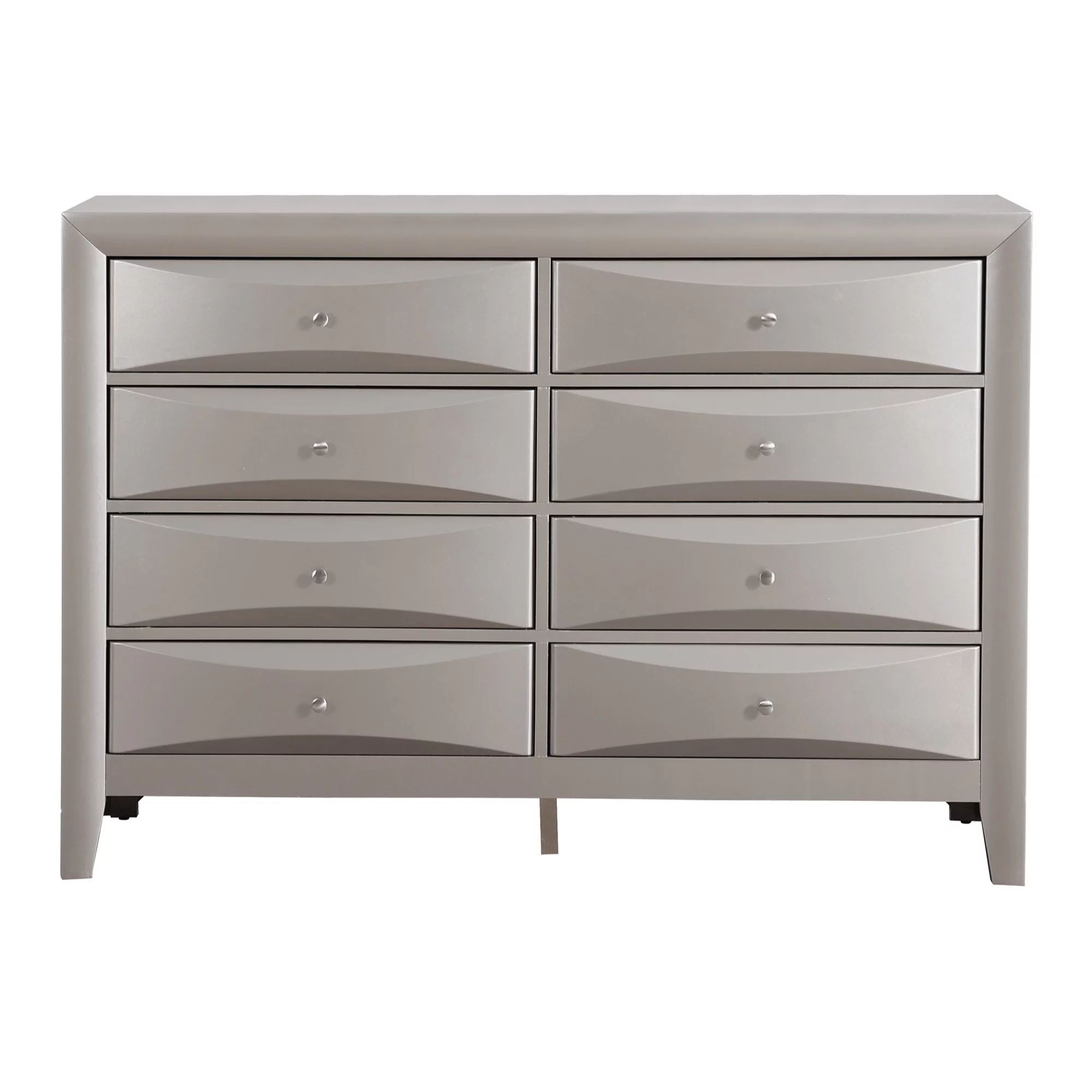 Passion Furniture Marilla 8-Drawer Silver Champagne Dresser - 41 x 59 x 17 in.