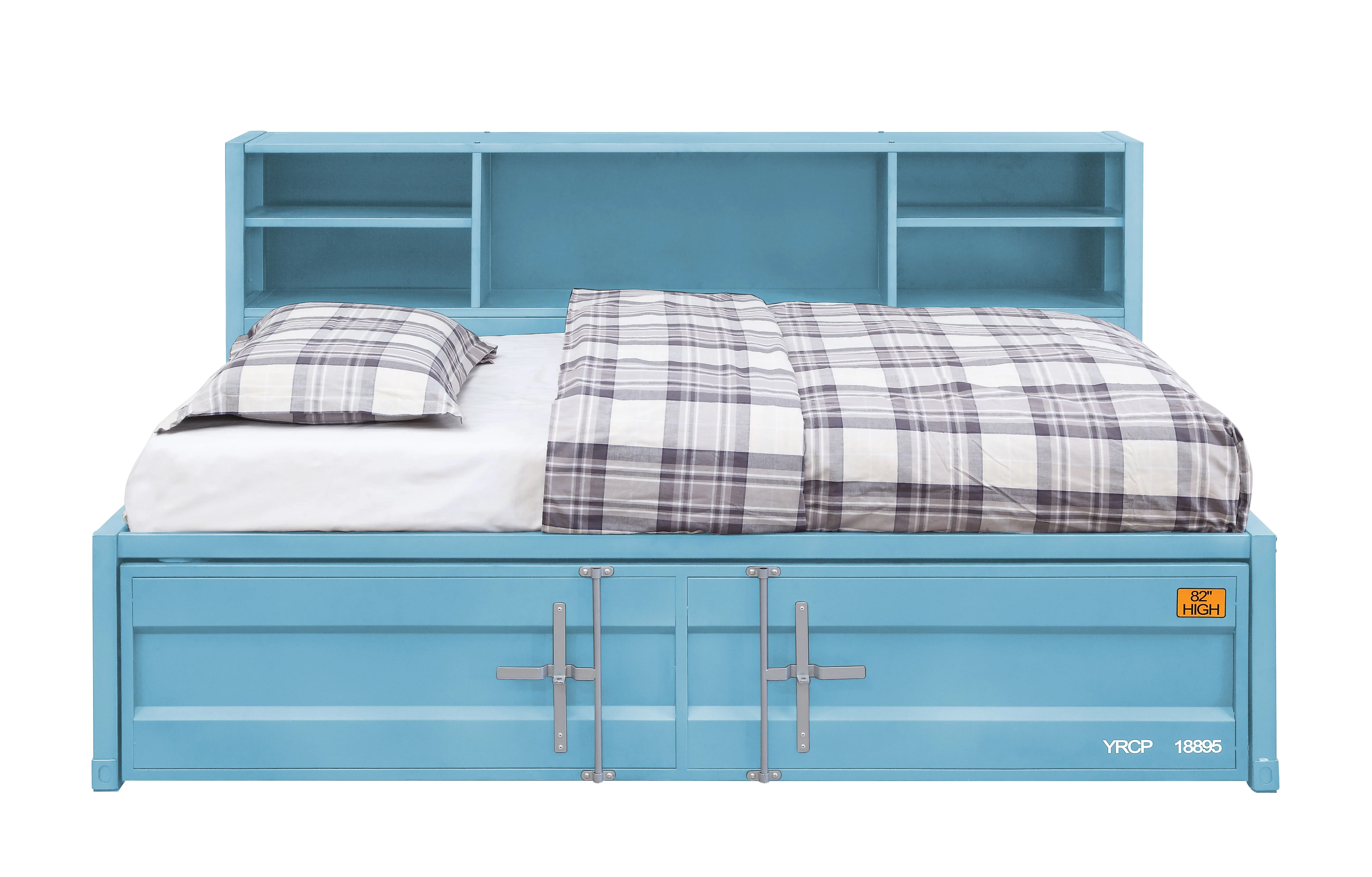 ACME Cargo Storage Twin Daybed with Trundle in Aqua