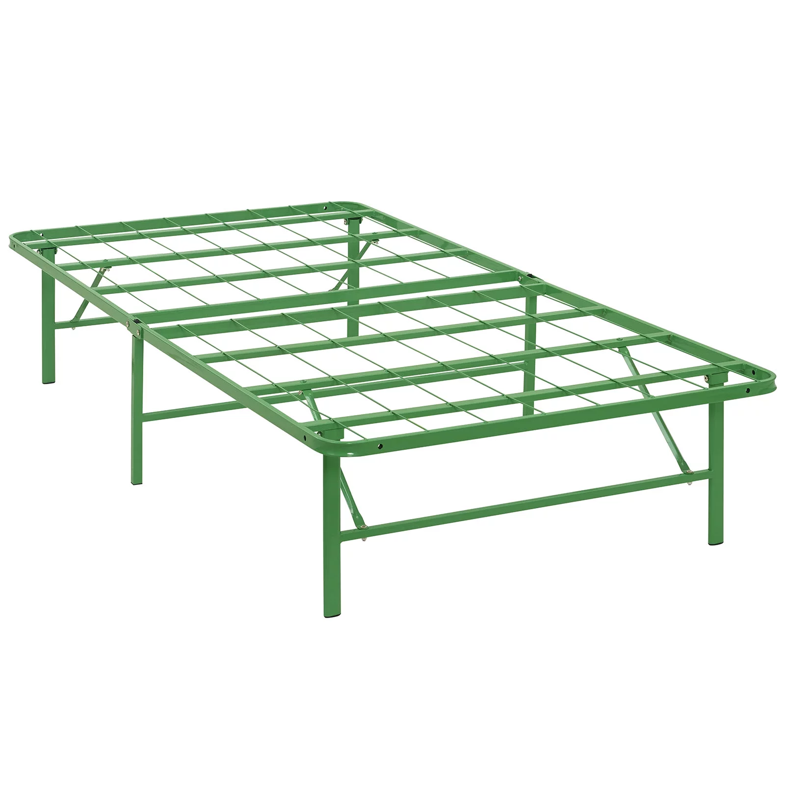 Modern Contemporary Urban Design Bedroom Twin Size Platform Bed Frame, Green, Metal Steel