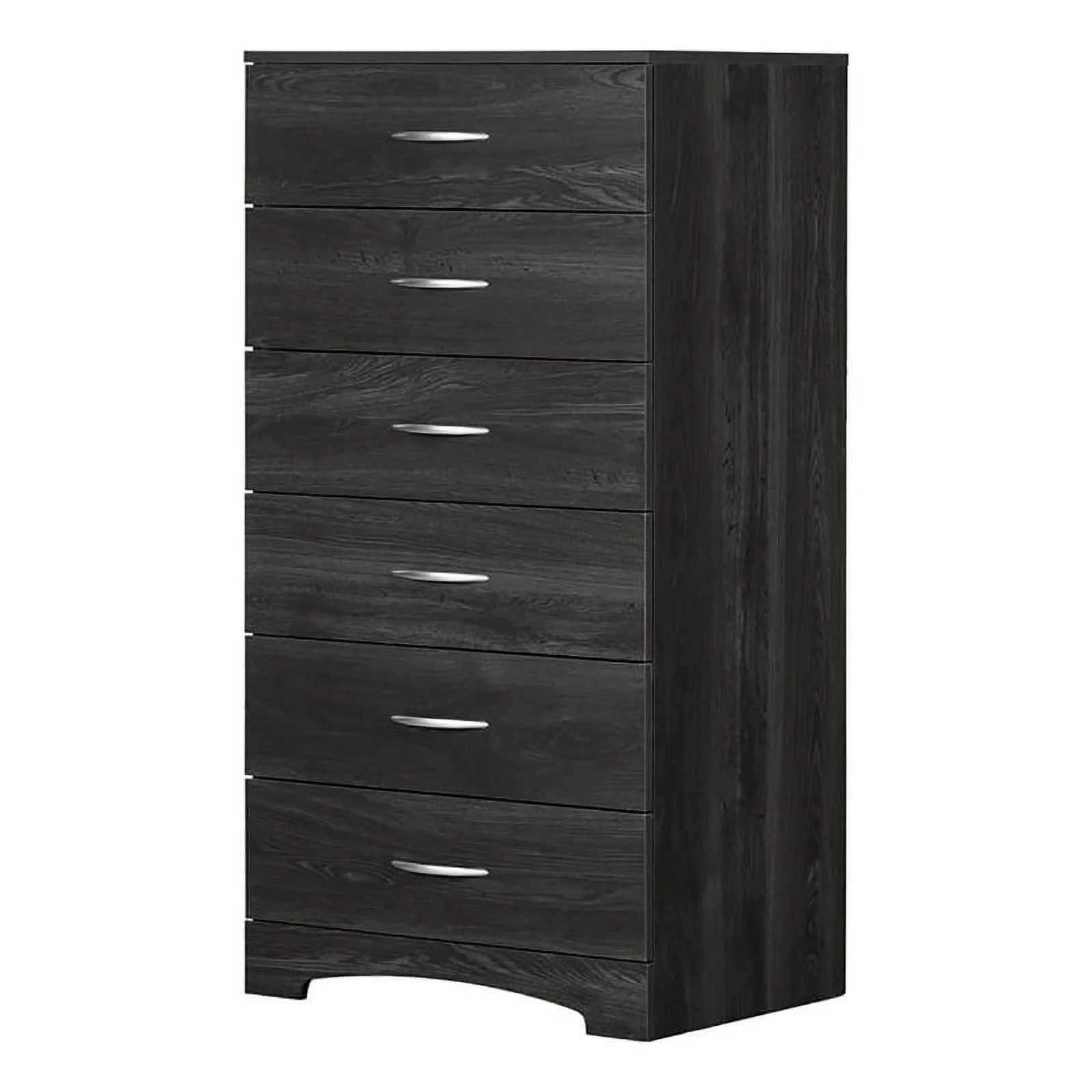 Bowery Hill Traditional 6-Drawer Wood Lingerie Bedroom Chest in Gray Oak