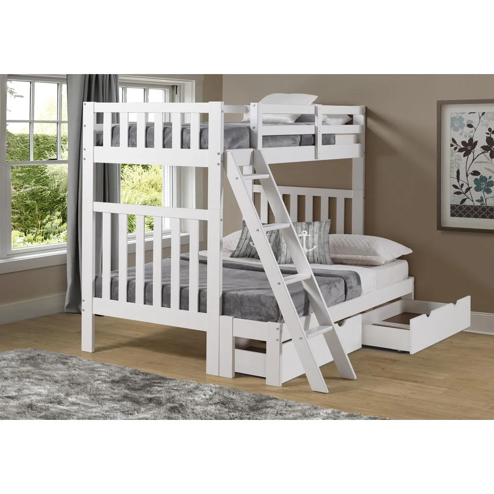 Aurora Twin Over Full Bunk Bed, White