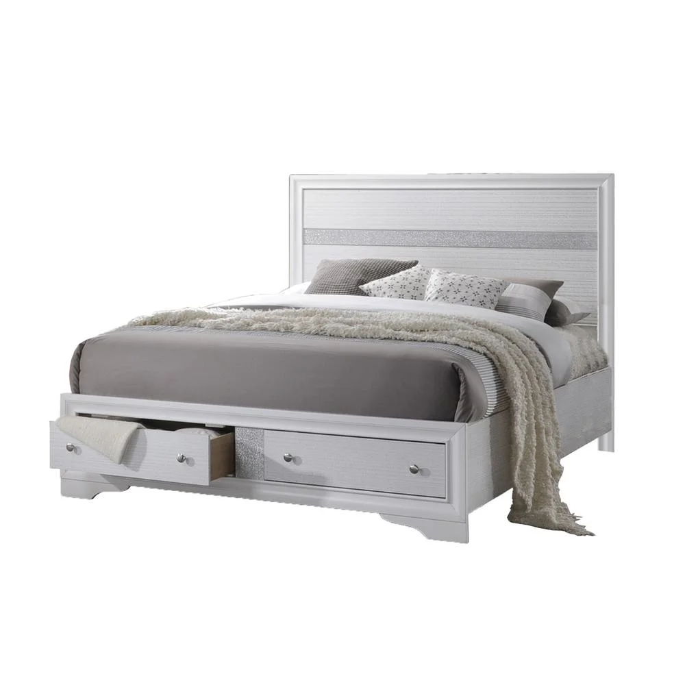 Chic White 5 Piece Bedroom Set with California King Platform Bed