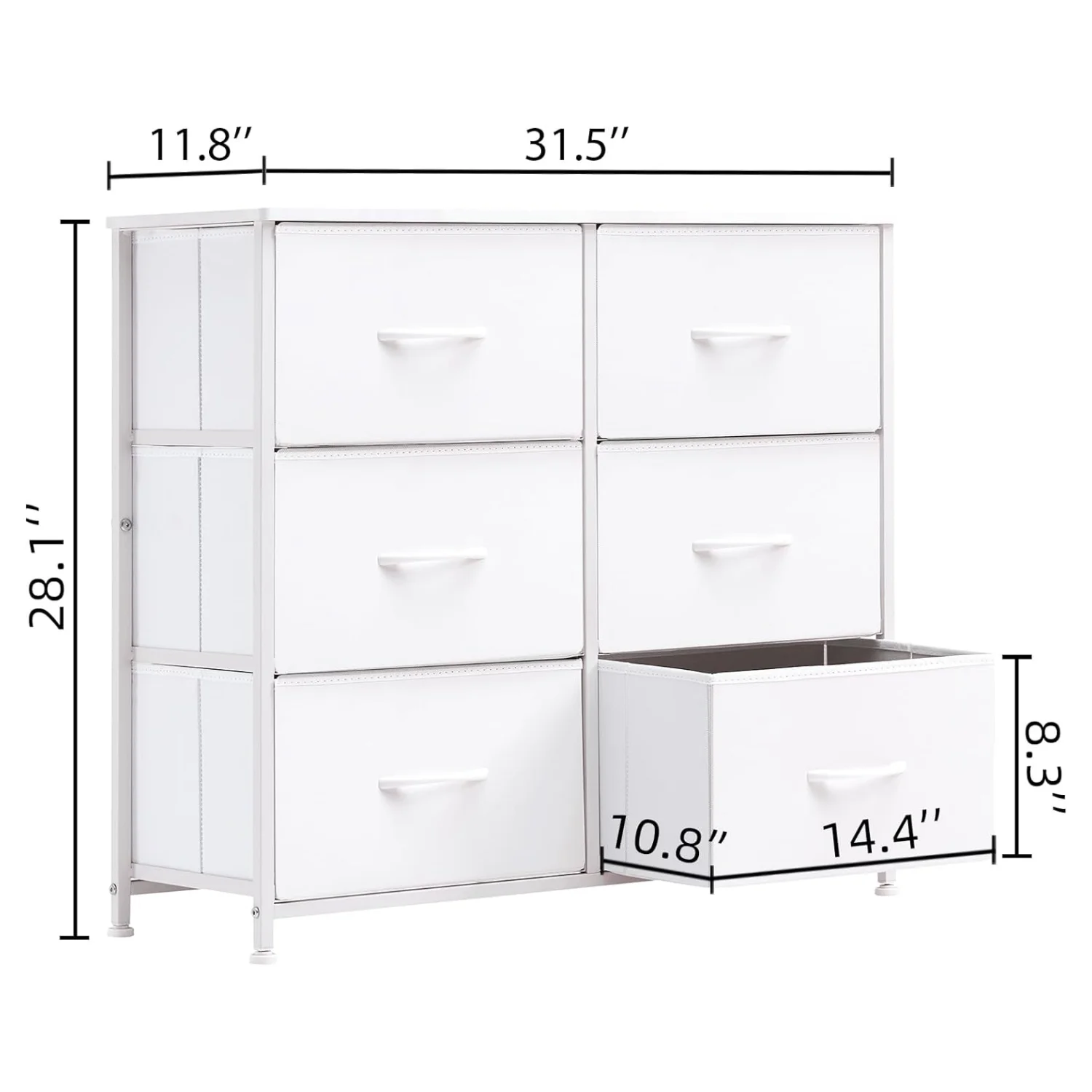 Somdot Wide Dresser for Bedroom with 6 Drawers, 3-Tier Storage Chest of Drawers with Removable Fabric Bins for Closet Nursery Bedside Living Room Laundry Entryway Hallway, Coffee