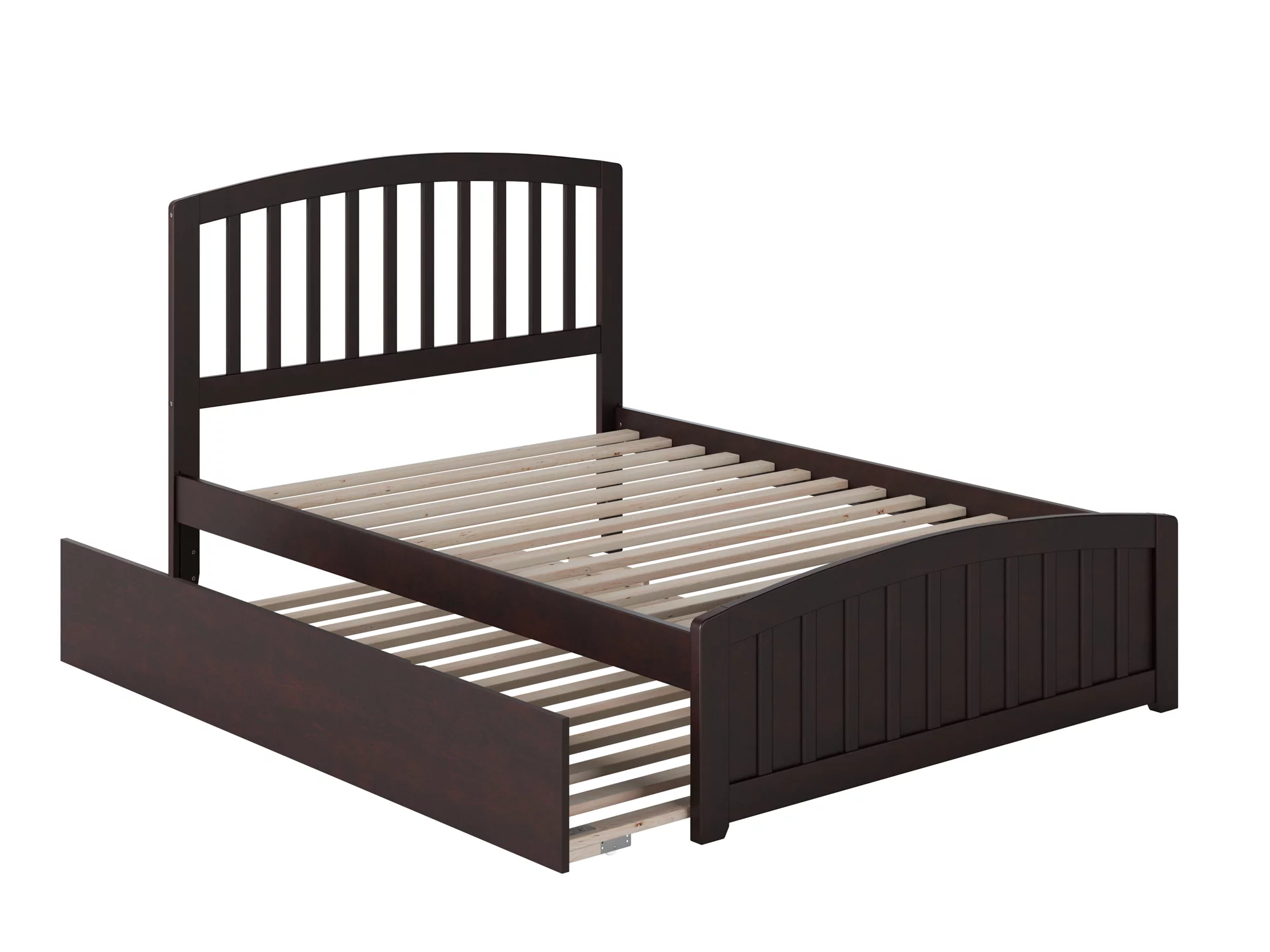 Richmond Full Platform Bed with Matching Foot Board with Full Size Urban Trundle Bed in Espresso