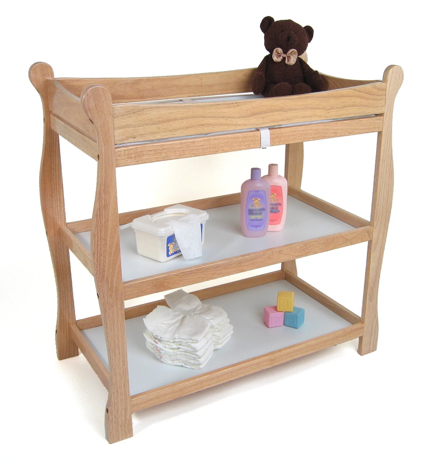Badger Basket Sleigh Style Baby Changing Table - Natural