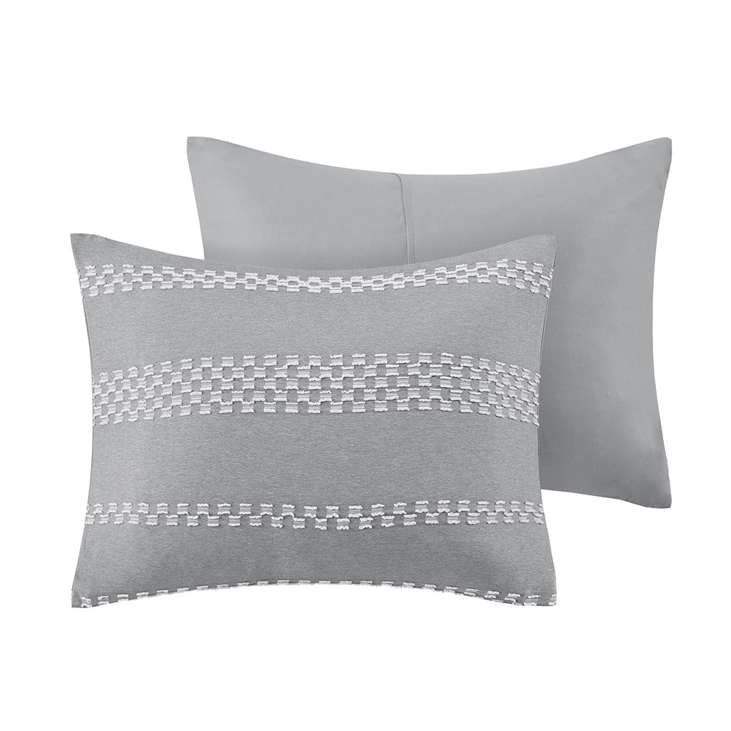 Gracie Mills Robert 3-Piece Striped Clipped Jacquard Duvet Cover Set - GRACE-15274