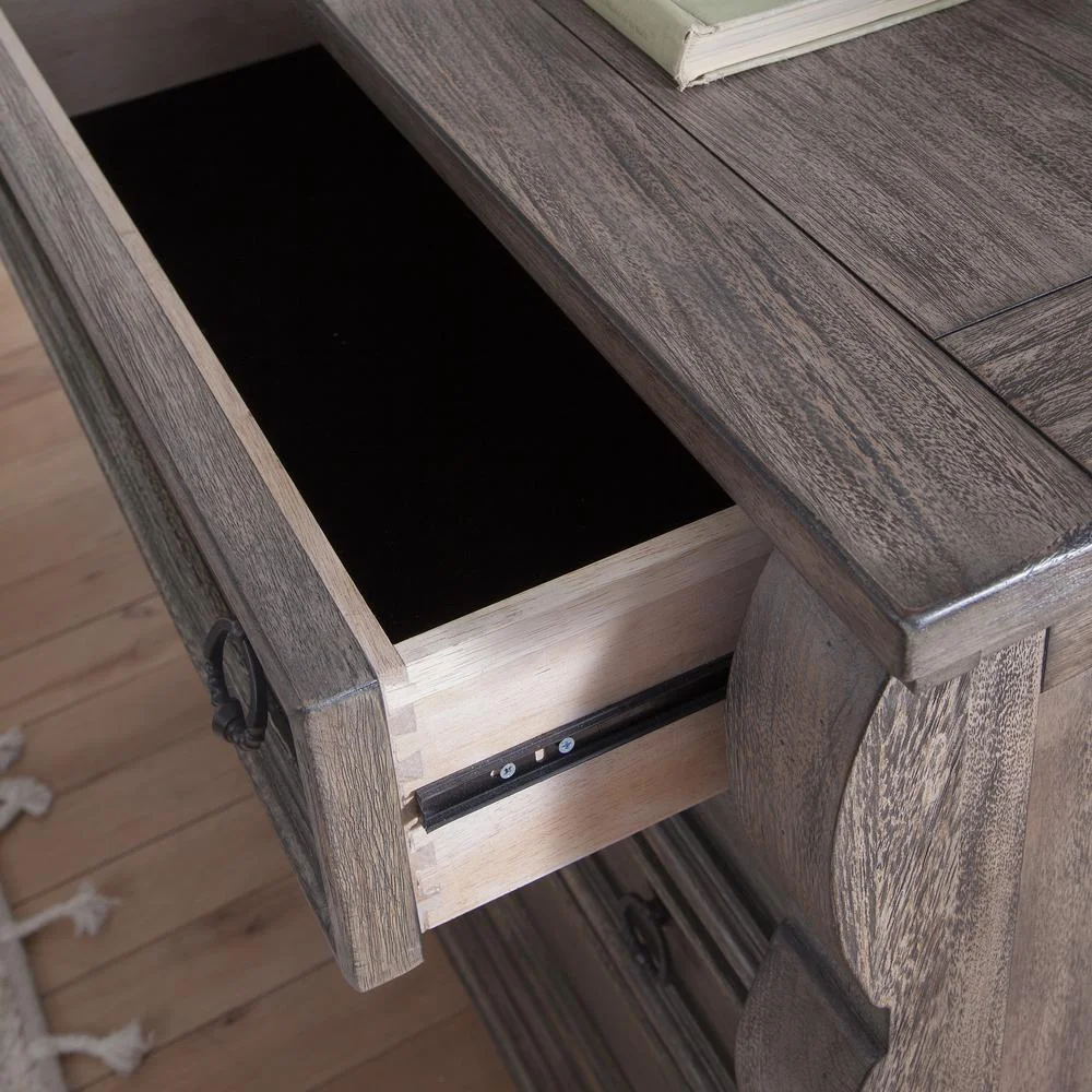 American Woodcrafters Heirloom Rustic Charcoal 10-drawer Wood Dresser and Mirror