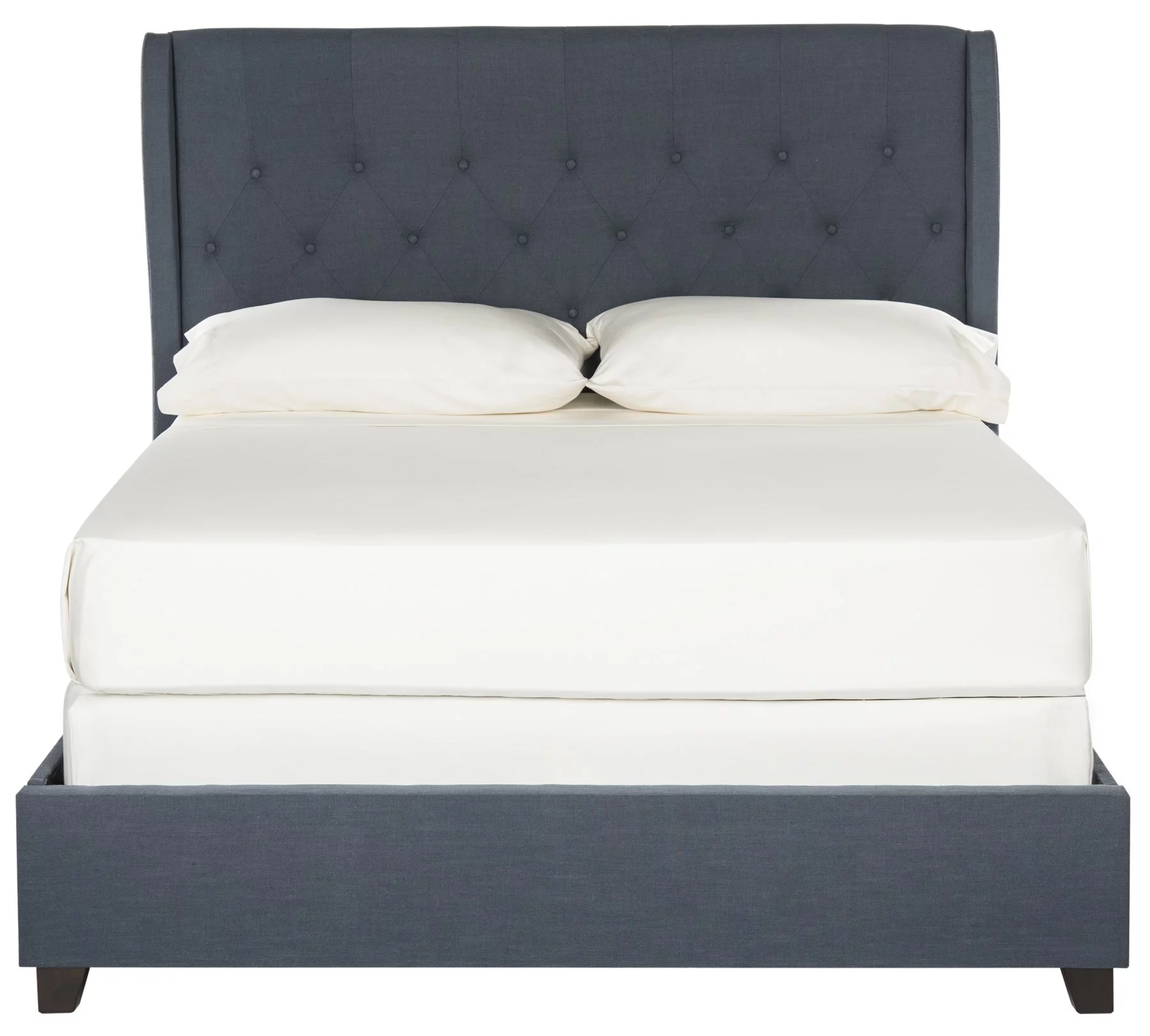 SAFAVIEH Blanchett Modern Retro Tufted Bed Frame, Full, Navy