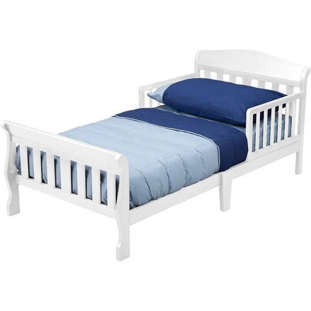Delta Children Canton Toddler Bed with Attached Bed Rails, Greenguard Gold Certified, White