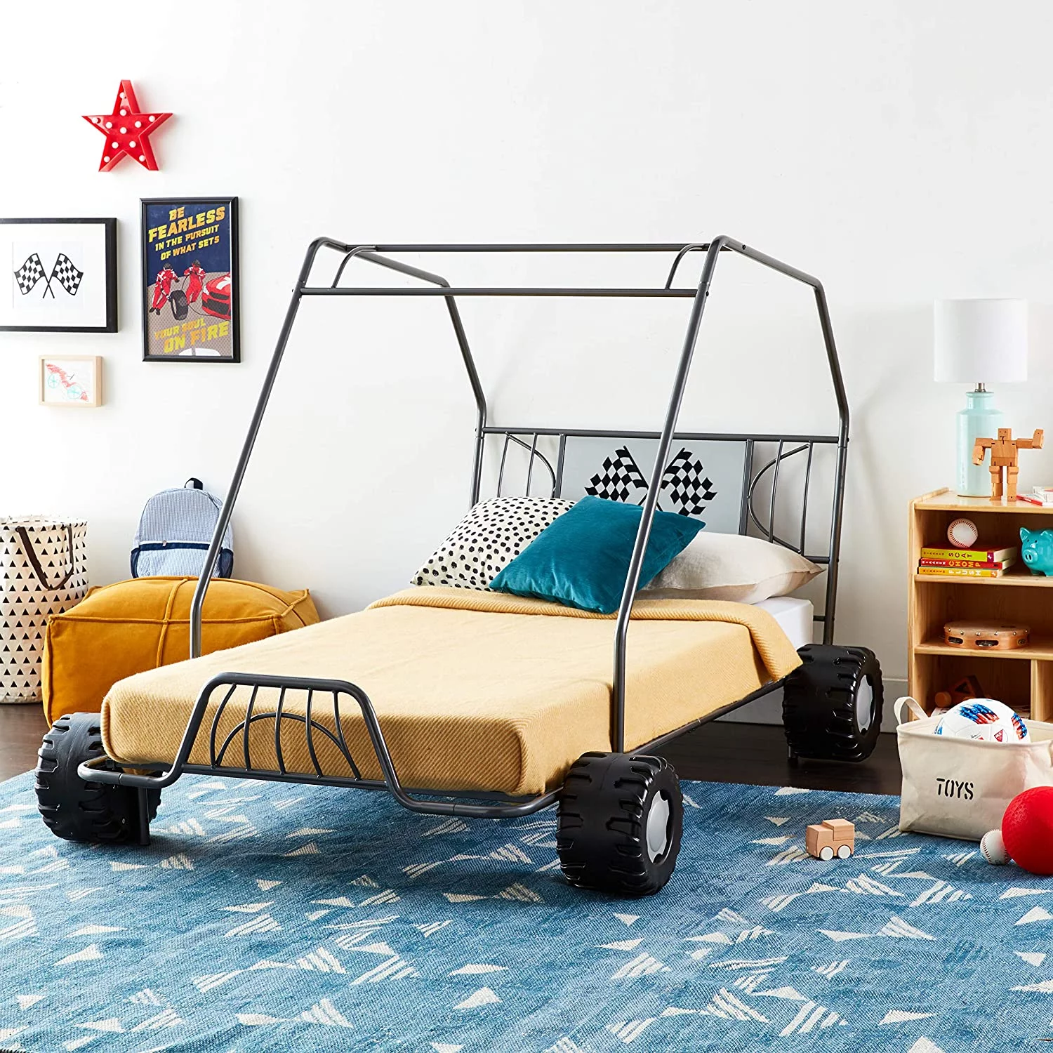 Xander Twin Bed In Gunmetal Go Kart 37640T (Silver) (Metal) (84