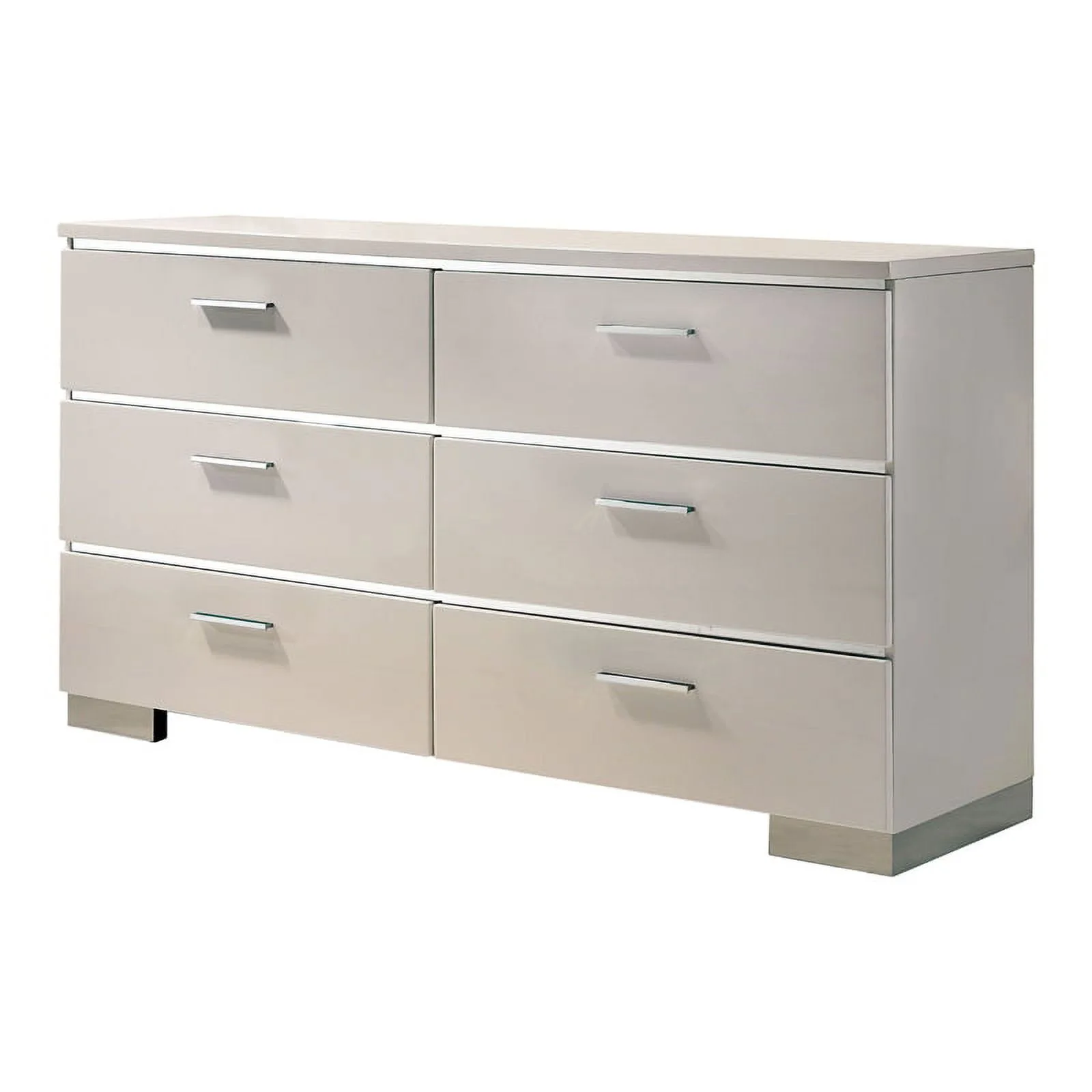 FOA Quaker Modern 3-Piece White Wood Bedroom Set - Queen + Nightstand + Dresser