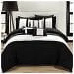 Chic Home Fiesta Color Block 10 Pieces Comforter Bed In A Bag Set - Queen 90x90, Black