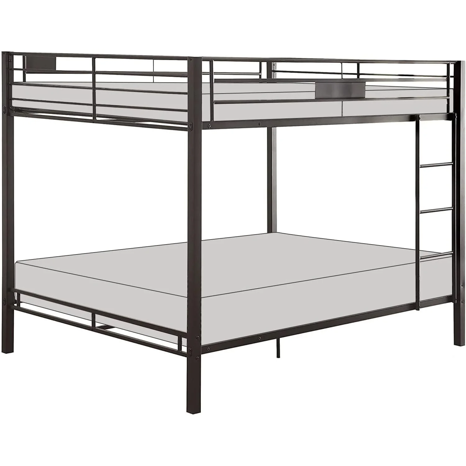 HomeStock Coastal Cool Queen/Queen Bunk Bed, Sandy Black (1Set/2Ctn)