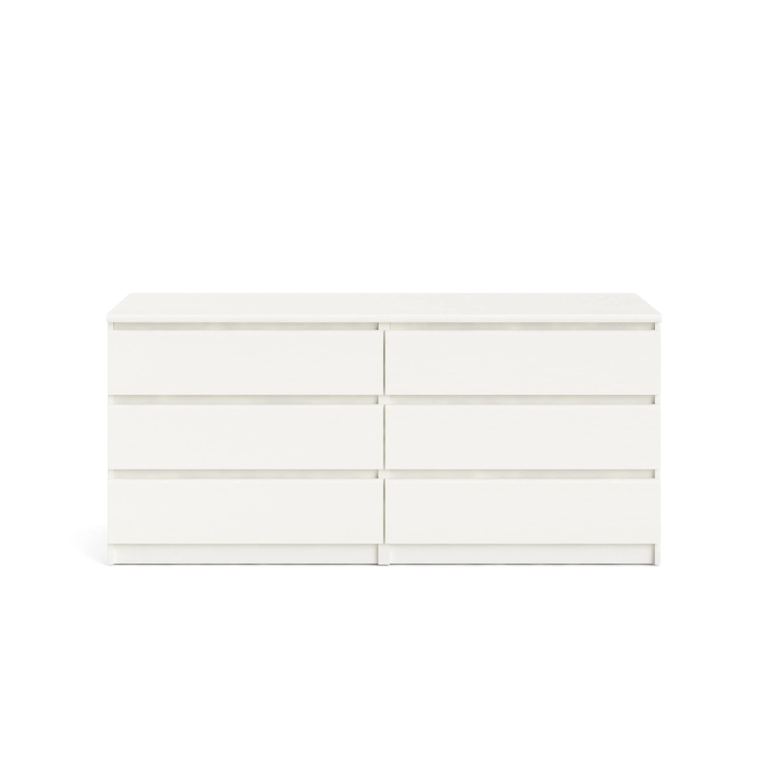 6 Drawer Double Dresser, White