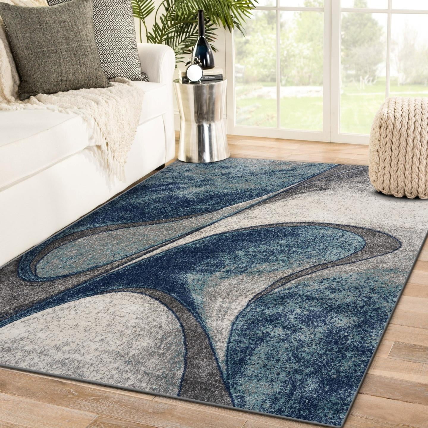 Luxe Weavers Tower Hill Abstract Area Rug Blue 8x10