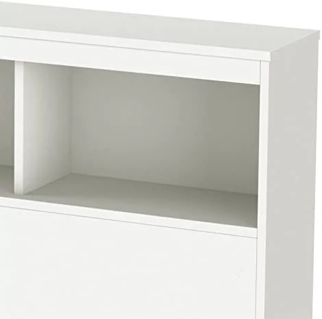 LLBIULife Modern Wood  Headboard / 3 Open Shelves/Full Size/White