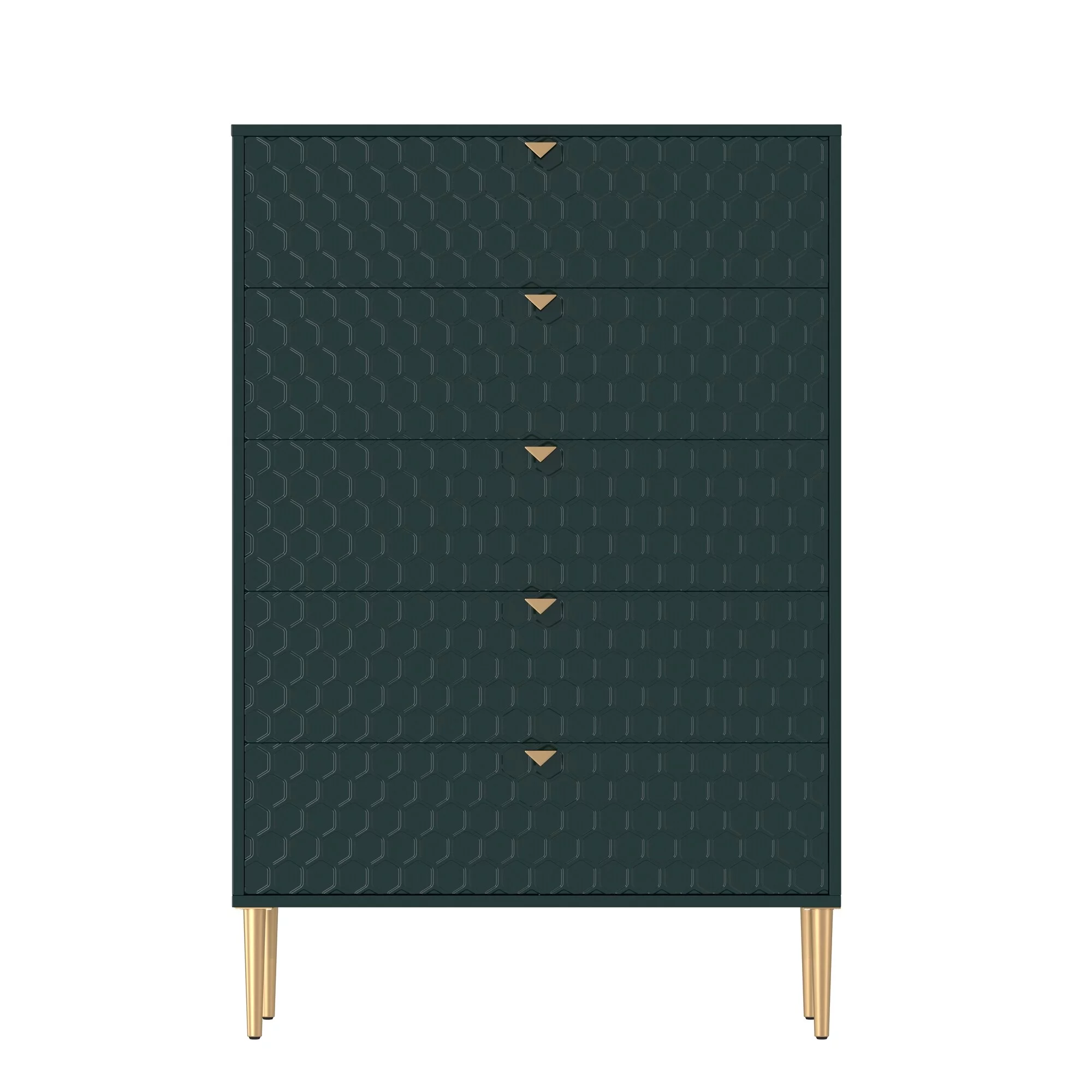 Clihome Morden Wood Furniture 5-Drawer Dresser Green