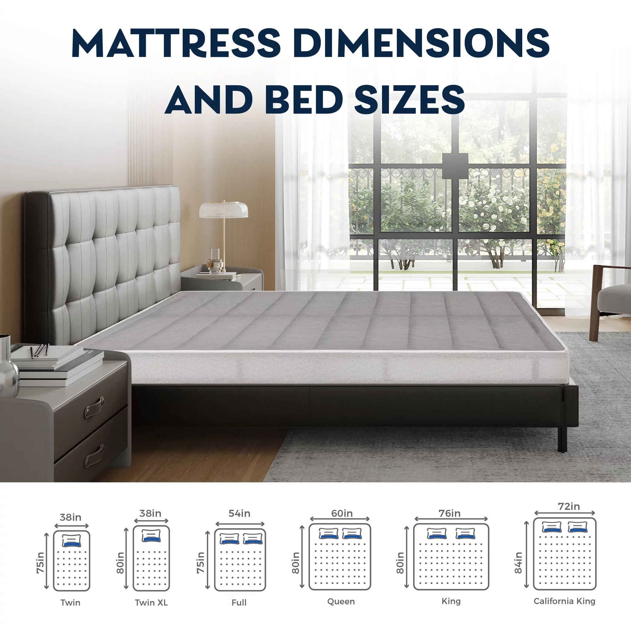 MLILY Ego 5 inch King Size Metal Box Spring, Easy Assembly Mattress Foundation