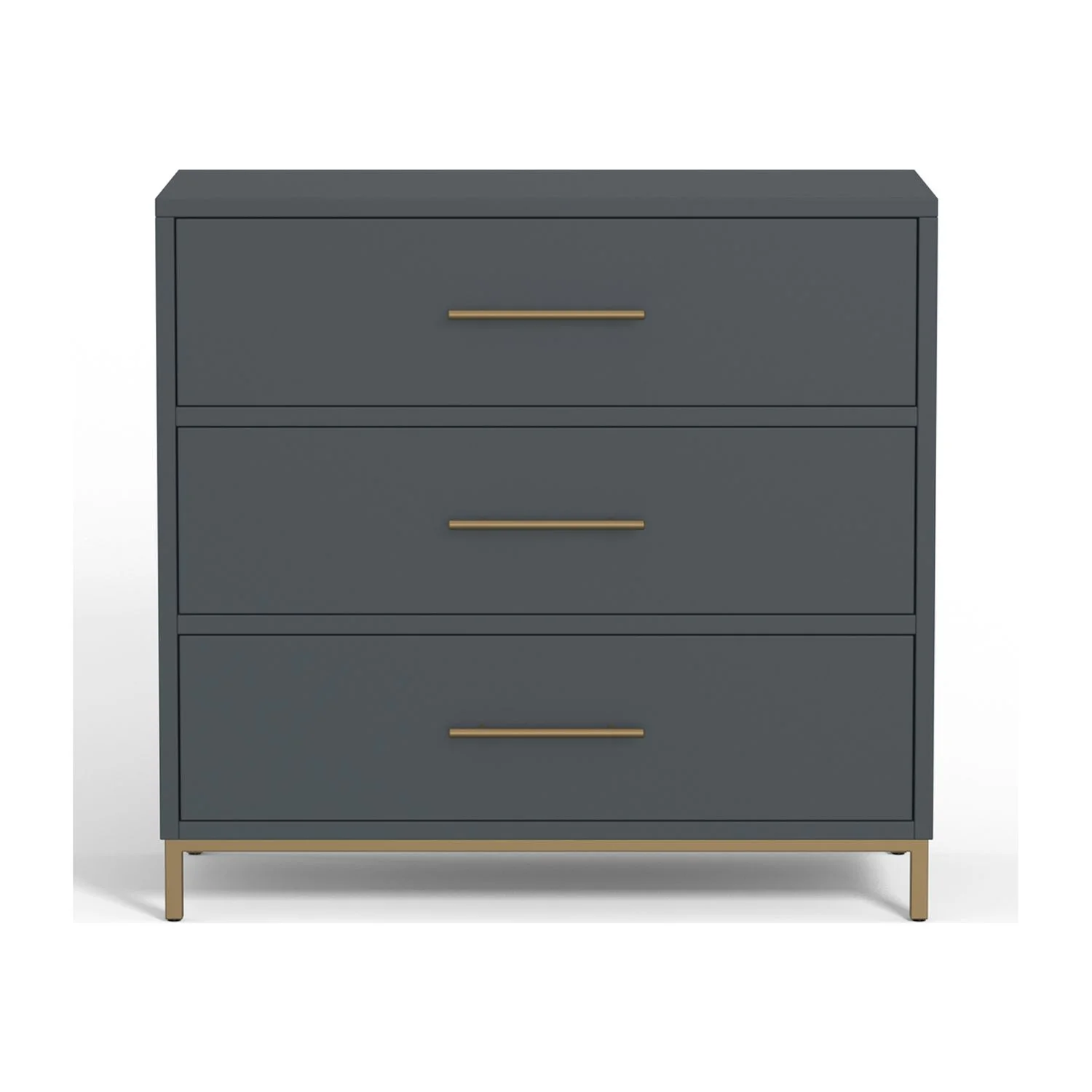 Alpine Furniture Madelyn Three Drawer Small Chest in Slate Gray