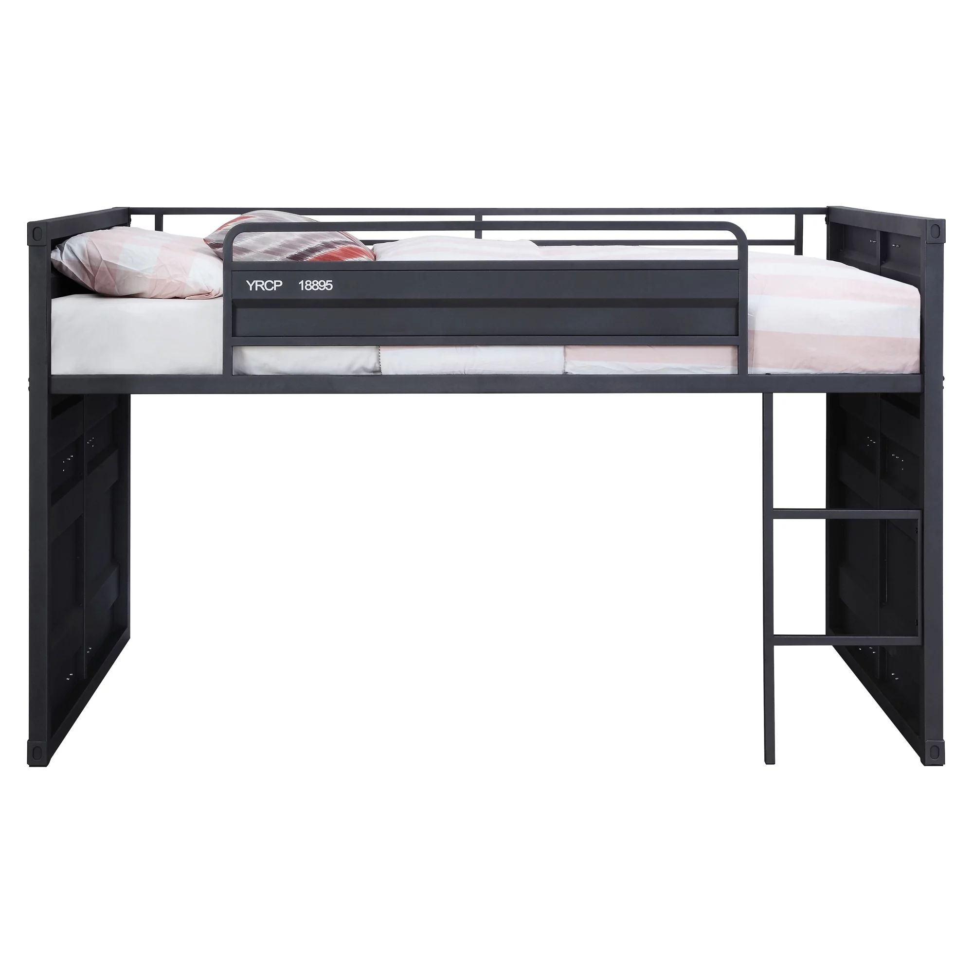 ACME Cargo Twin Loft Bed with Slide in Gunmetal