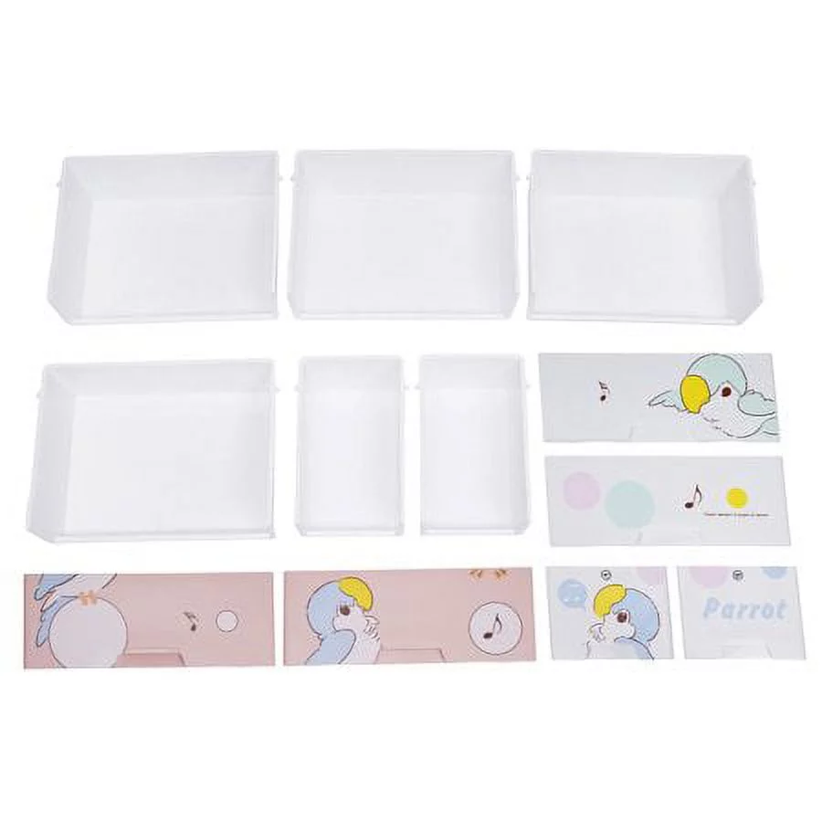 Modern 5 Layers Rolling Parrot Plastic Dresser Toys Organizer 6 Drawers W/ Lock