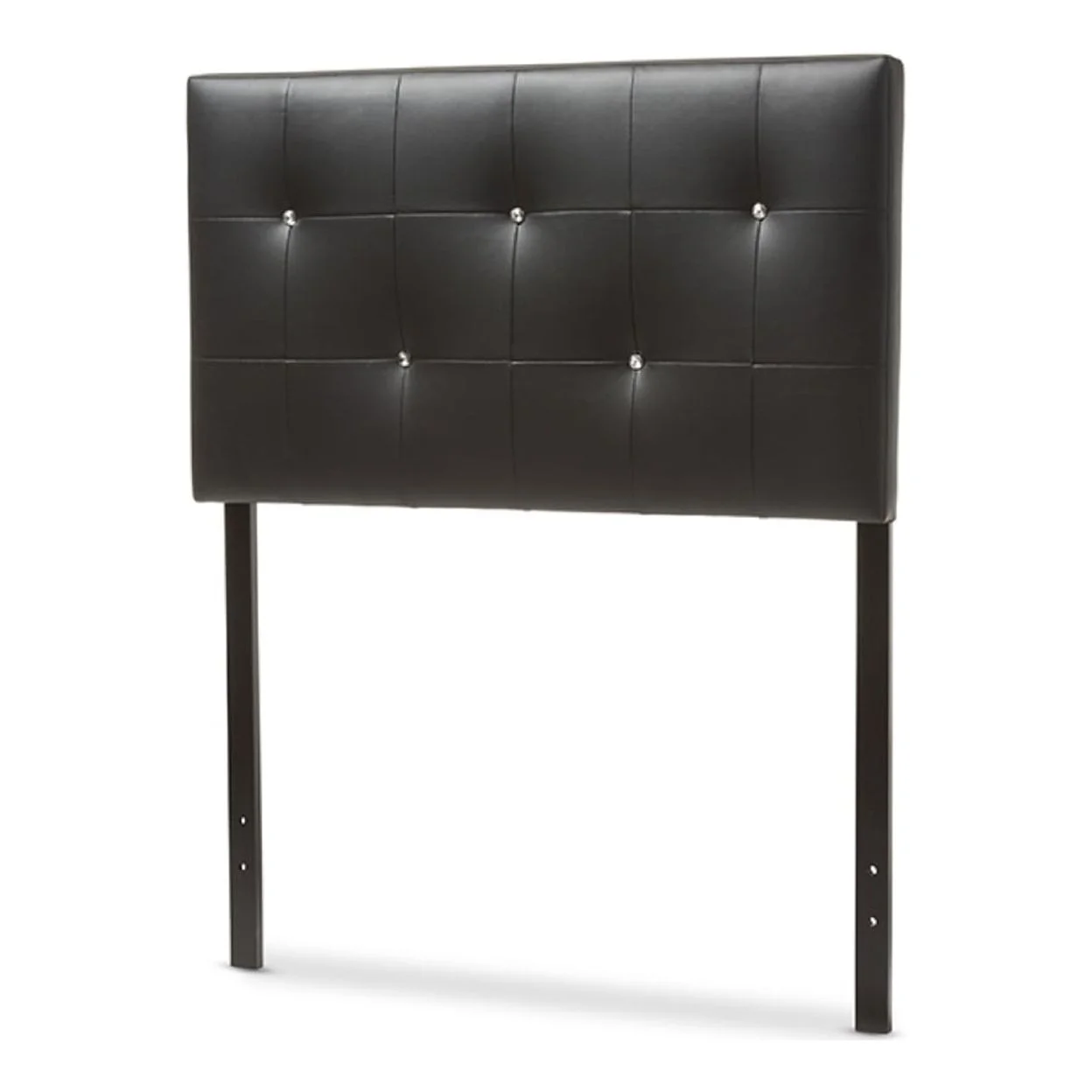 Baxton Studio Kirchem Modern and Contemporary Black Faux Leather Upholstered Twin Size Headboard,Wholesale Interiors