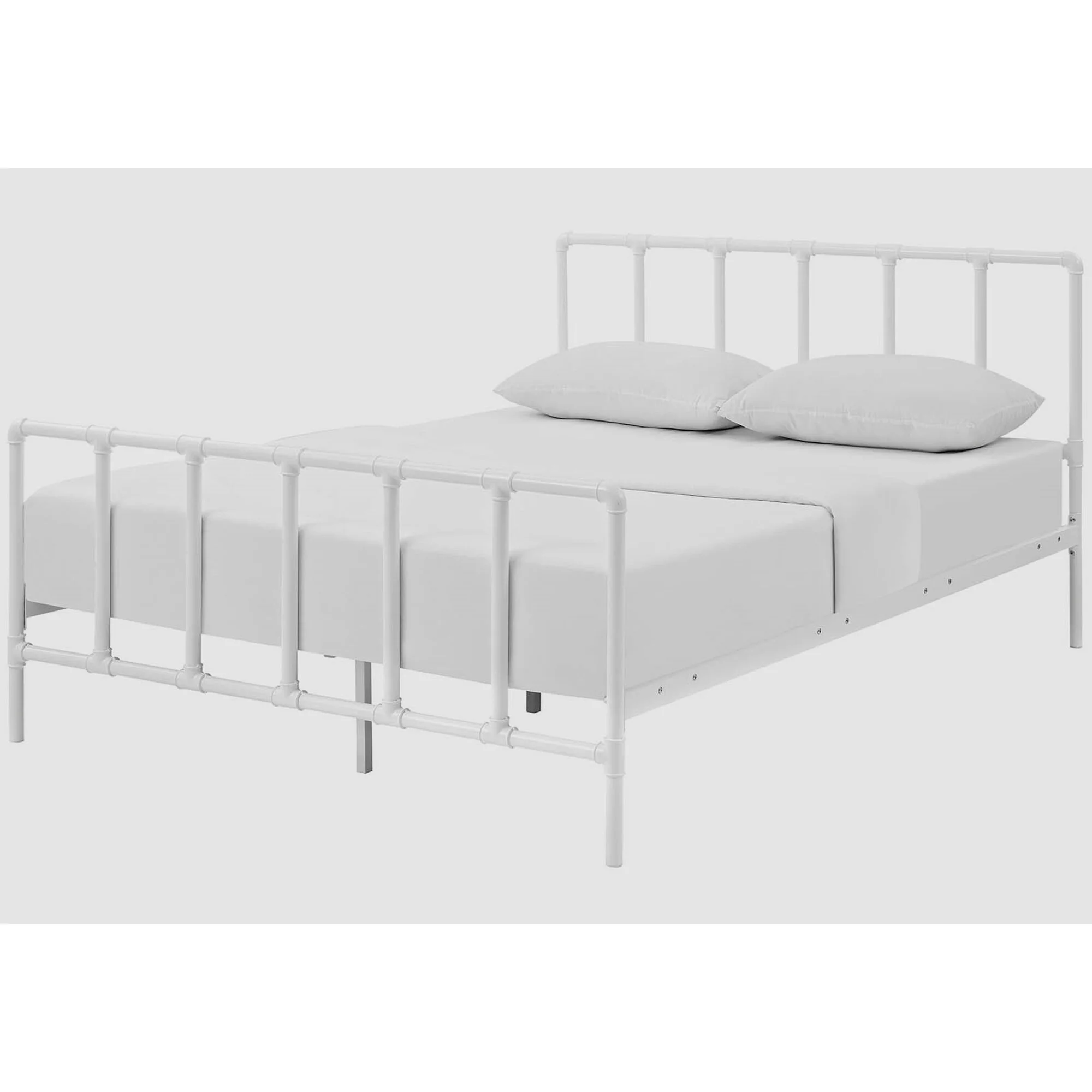 BSD National Supplies Ovanta Classic White Queen Size Metal Pipe Bed