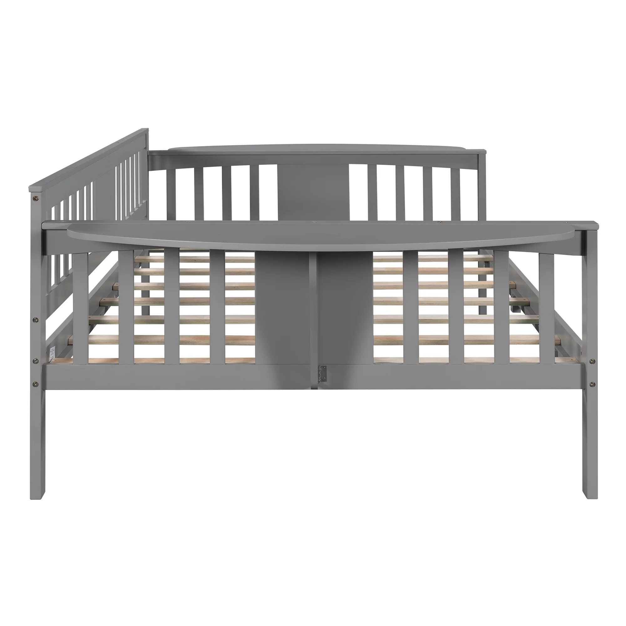 Contemporary Style Full Size Daybed, Wood Slat Support, Gray