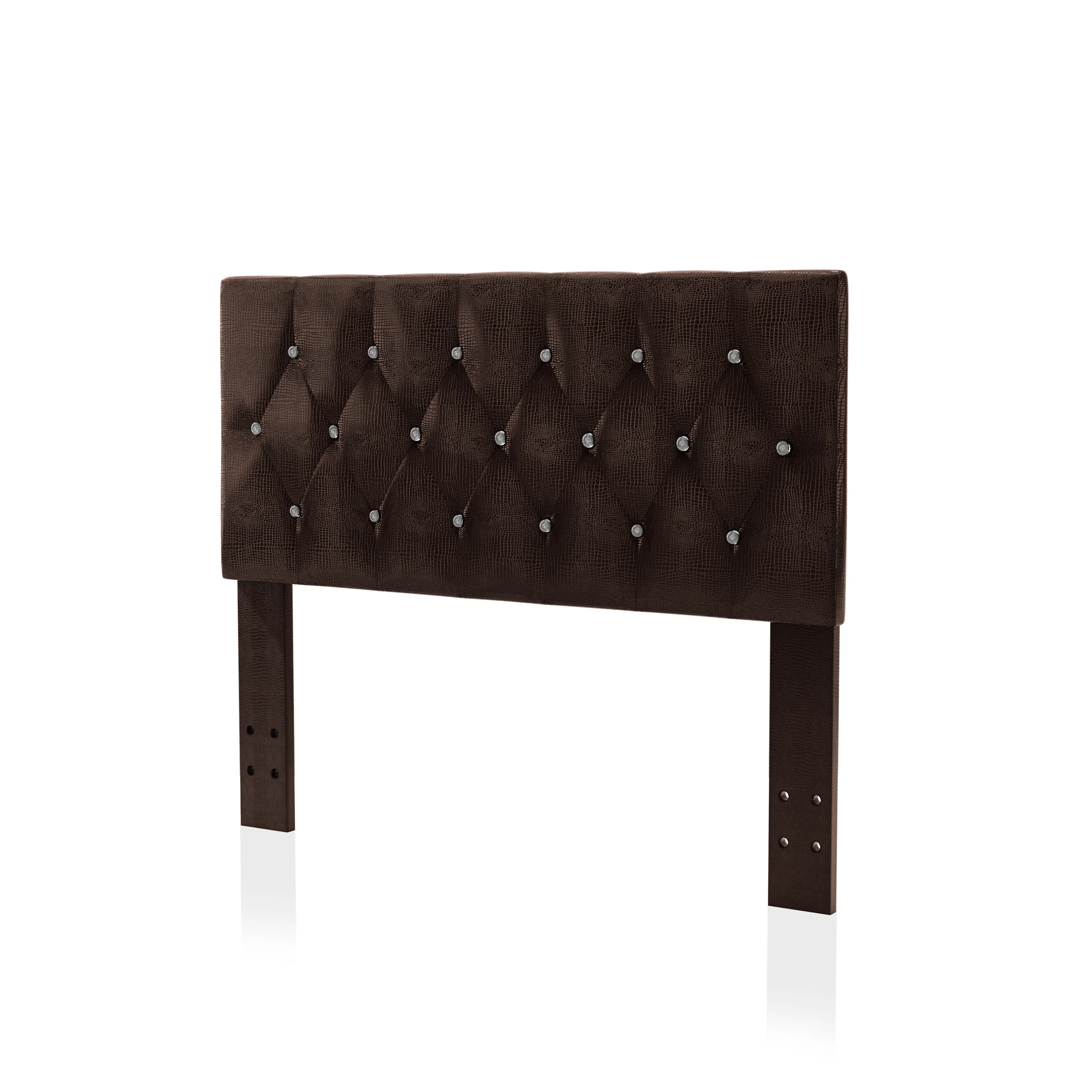Furniture of America Cleaver Faux Leather Headboard, Full/Queen, Brown