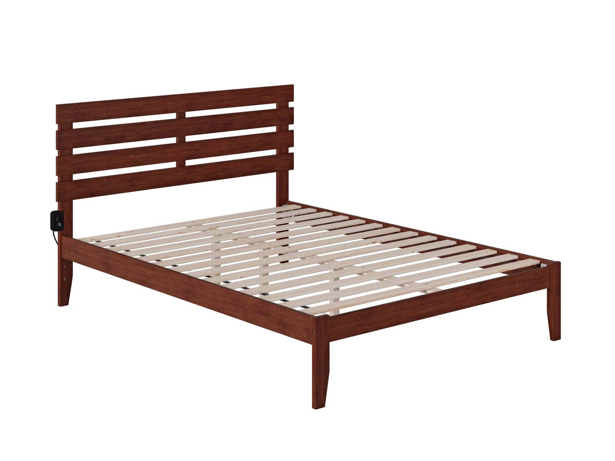 Oxford Queen Bed in Walnut with USB Turbo Charger