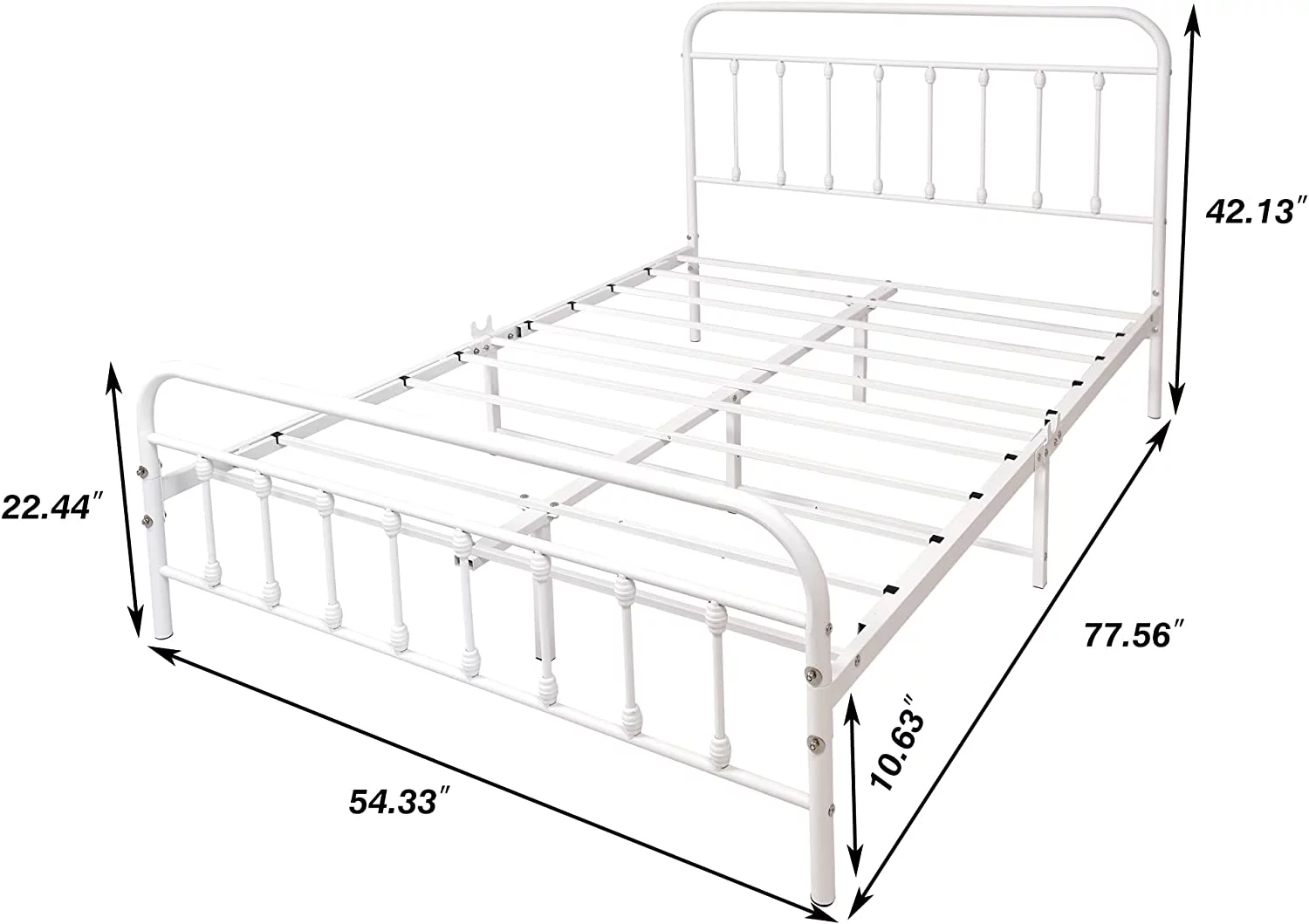 JIAH Metal Twin Bed Frame with Vintage Headboard and Footboard Sturdy Premium Steel Slat Support No Box Spring Needed, Textured Black
