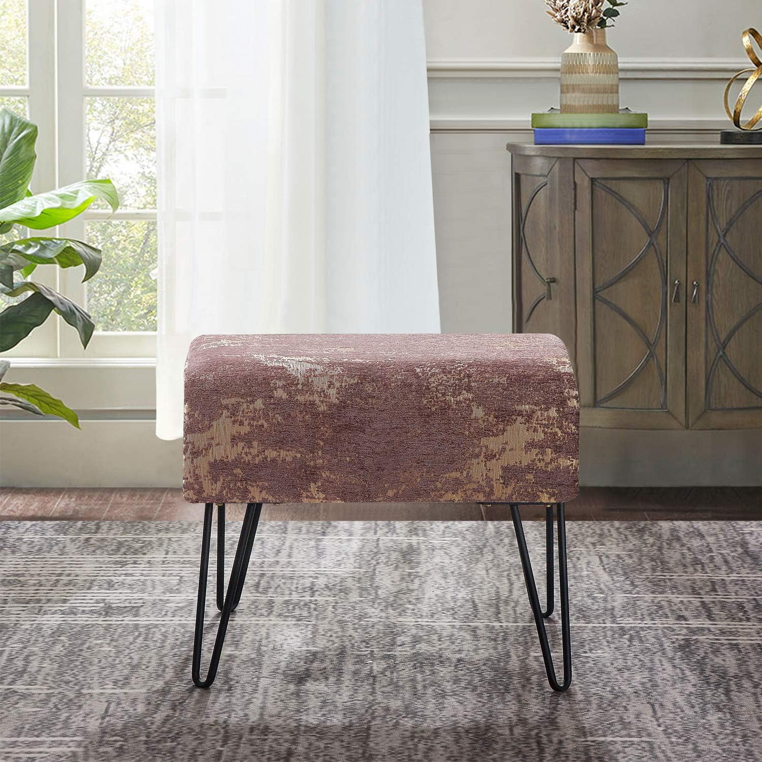 Jacquard Chenille Ottoman, 19