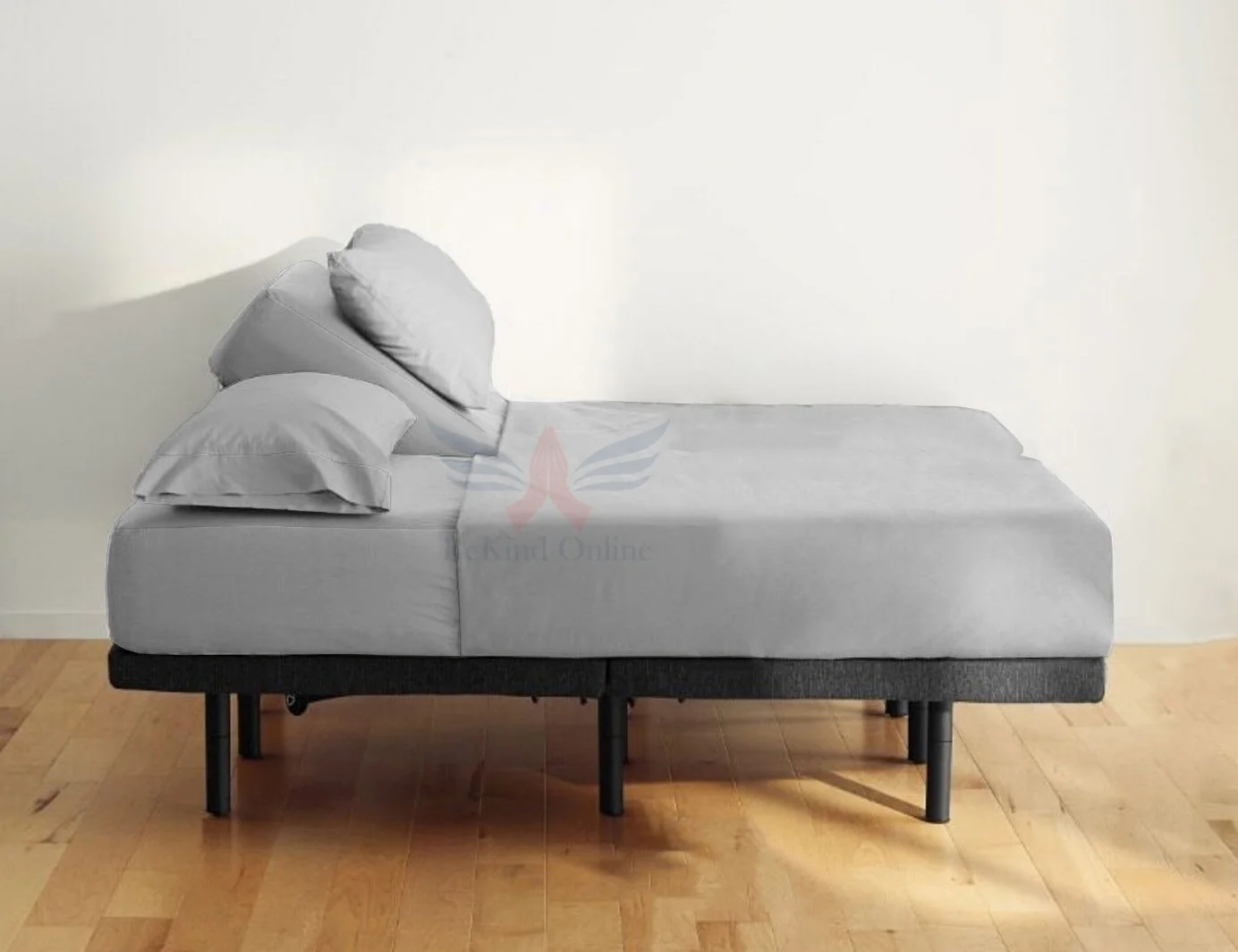 1000TC Split Head King Size 4PC Sheet Set - Premium 1000-Thread-Count 100% Egyptian Cotton, Fit Upto 12 inches Deep Pockets Mattress - Light Grey