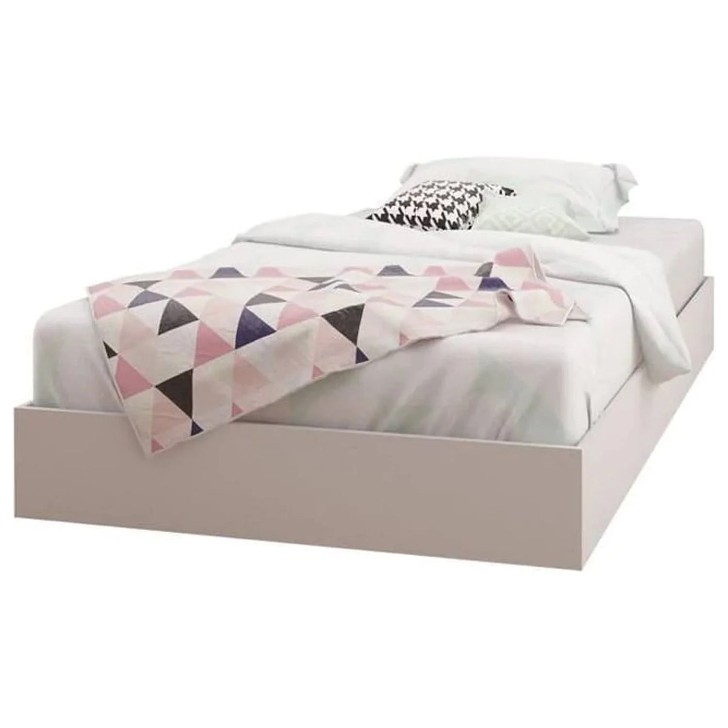 Homestock Baroque Beauty 343903 Twin Size Platform Bed, White