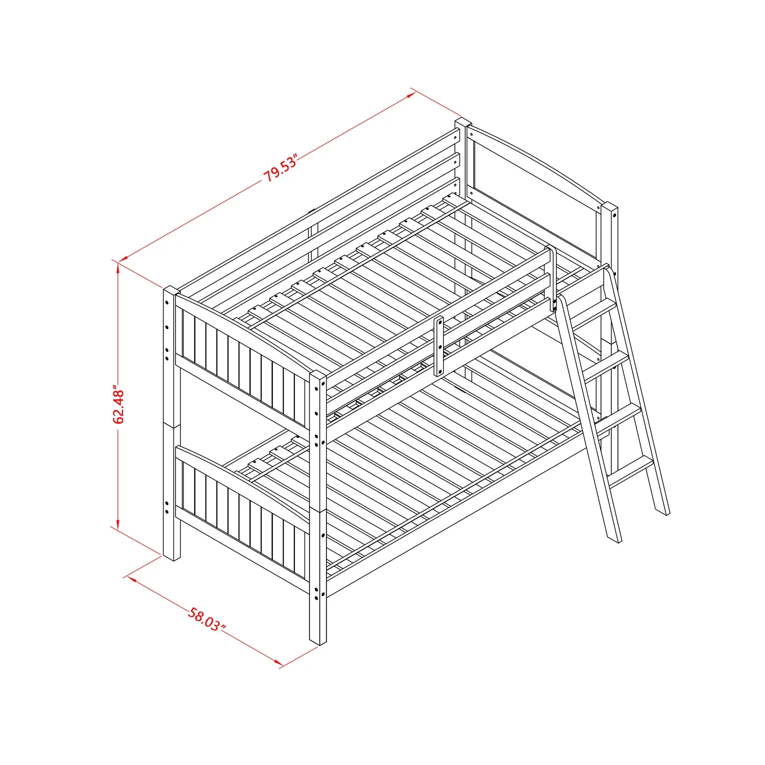 HomeStock Renaissance Rhapsody Twin Bunk Bed In White Finish