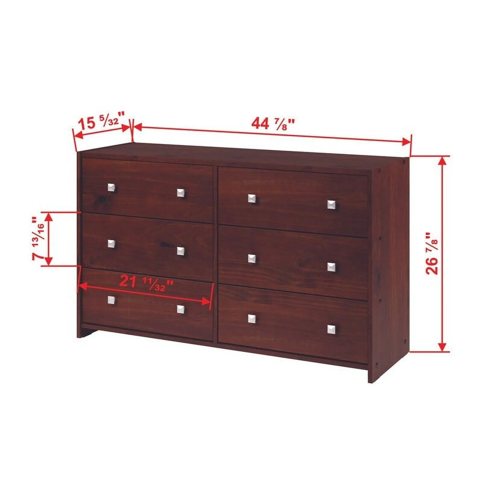 Donco Kids Six Drawer Dresser in Dark Cappuccino