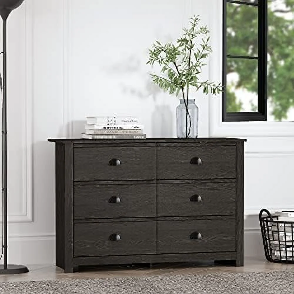 RUNFAYBIU Geodarno 5 Drawer Dresser Tall Dressers for Bedroom Wood Narrow Chest of Drawers Organizer Rustic Design 17" D x 30" W x 46" H Dusty Grey Oak