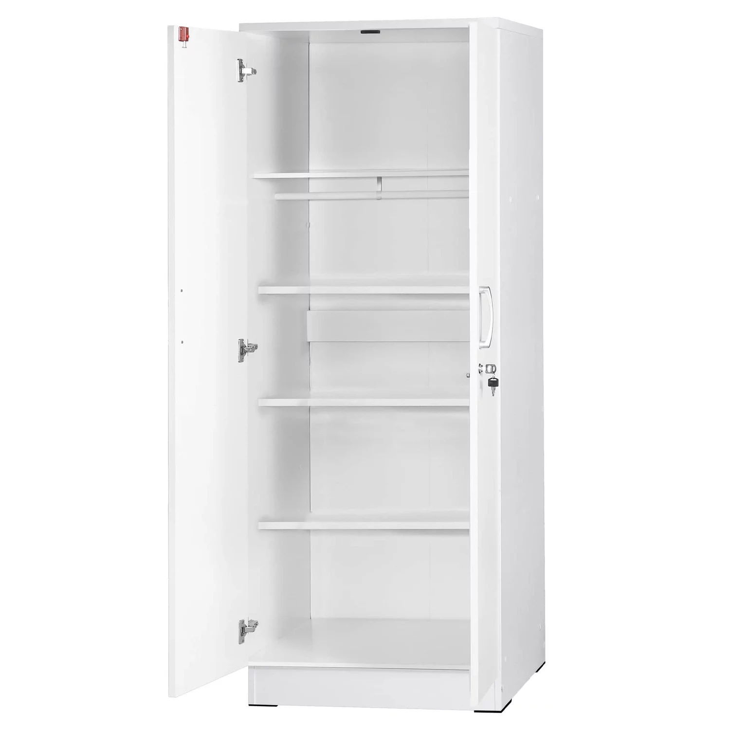 Better Home Products Harmony Two Door Armoire Wardrobe with Mirror in White
