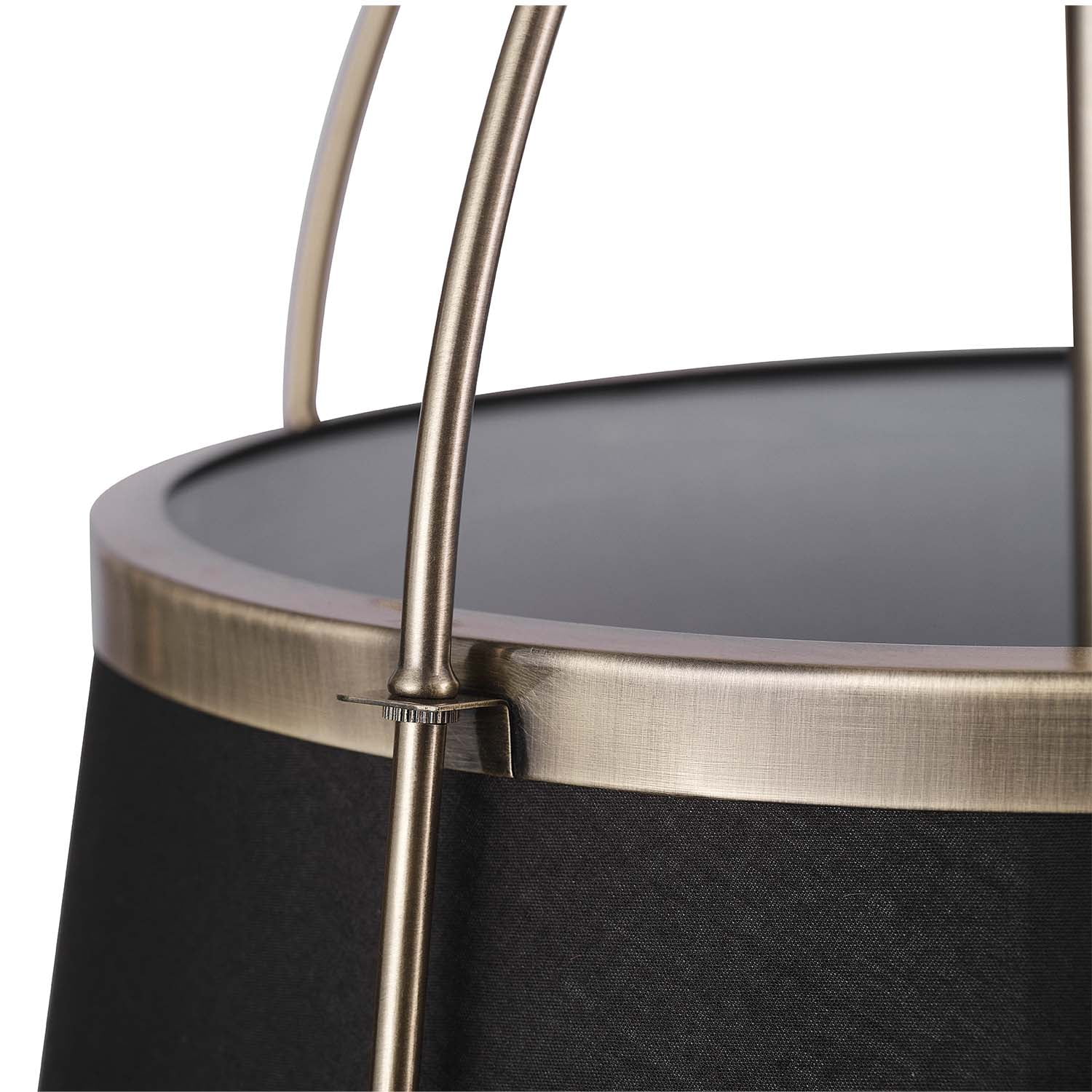 Novogratz x Globe Electric Novogratz x Globe Riley 2-Light Antique Brass Chandelier with Black Fabric Shade, 91002383